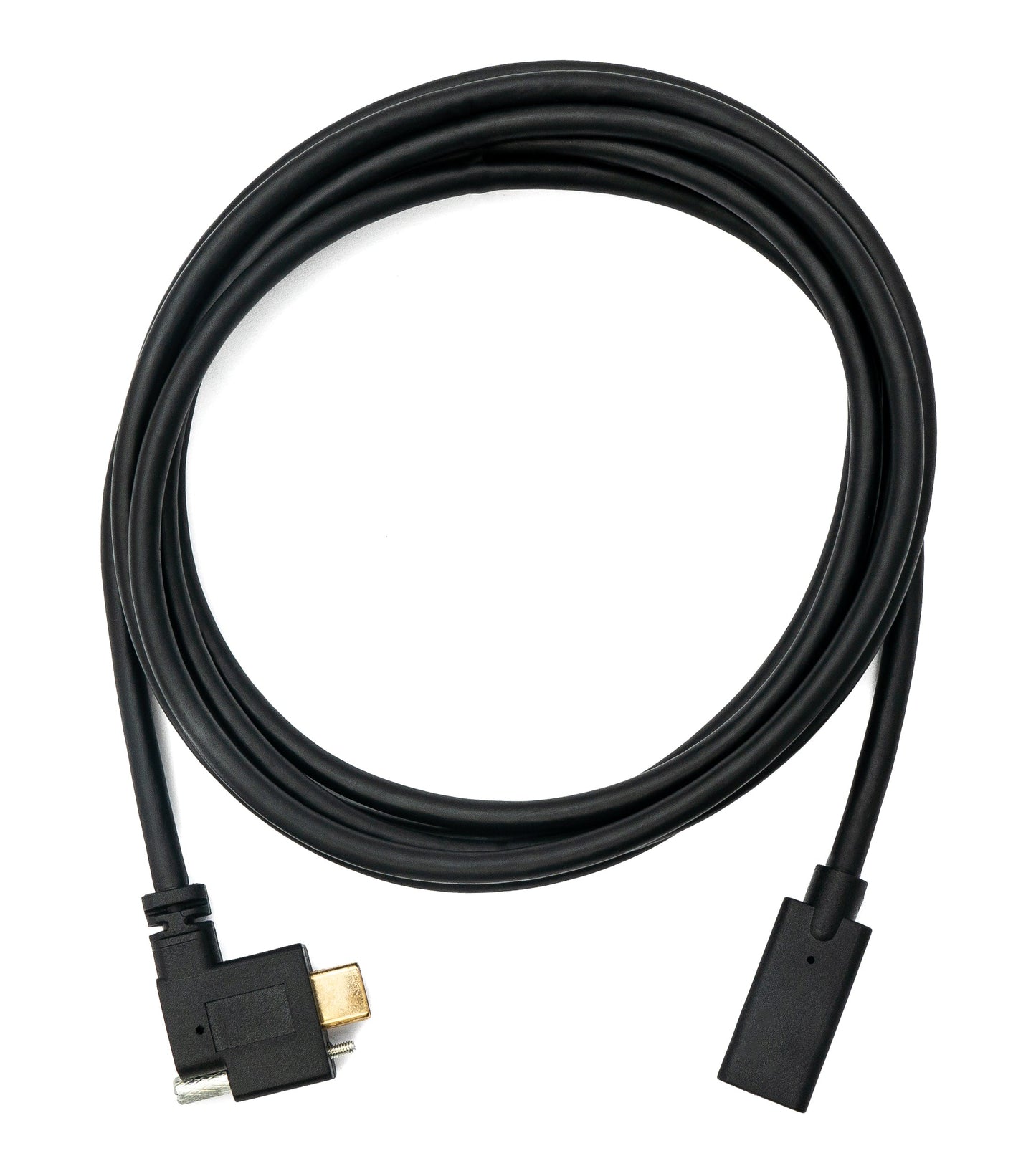 SYSTEM-S USB 3.1 cable 200 cm Type C male to female screw angle in black