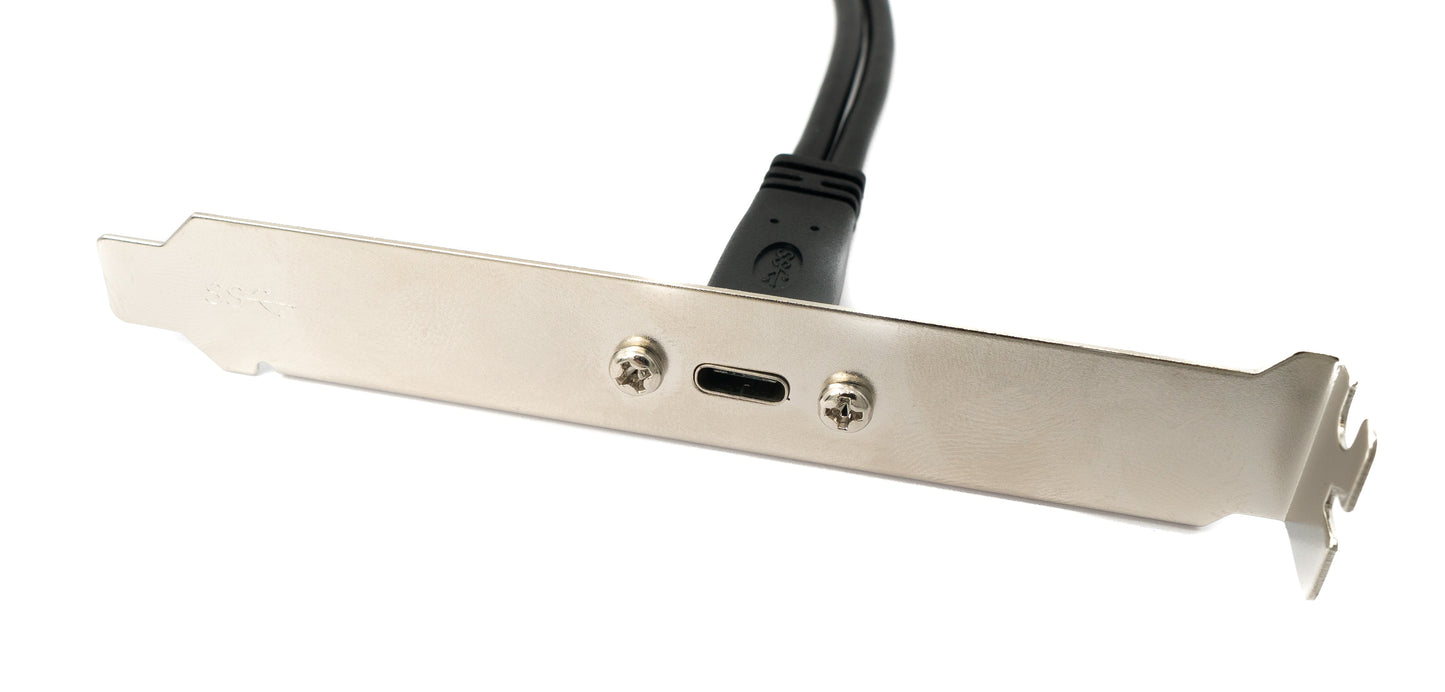 SYSTEM-S USB 3.1 cable 50 cm Type C female to 20-pin PCI screw cable in black