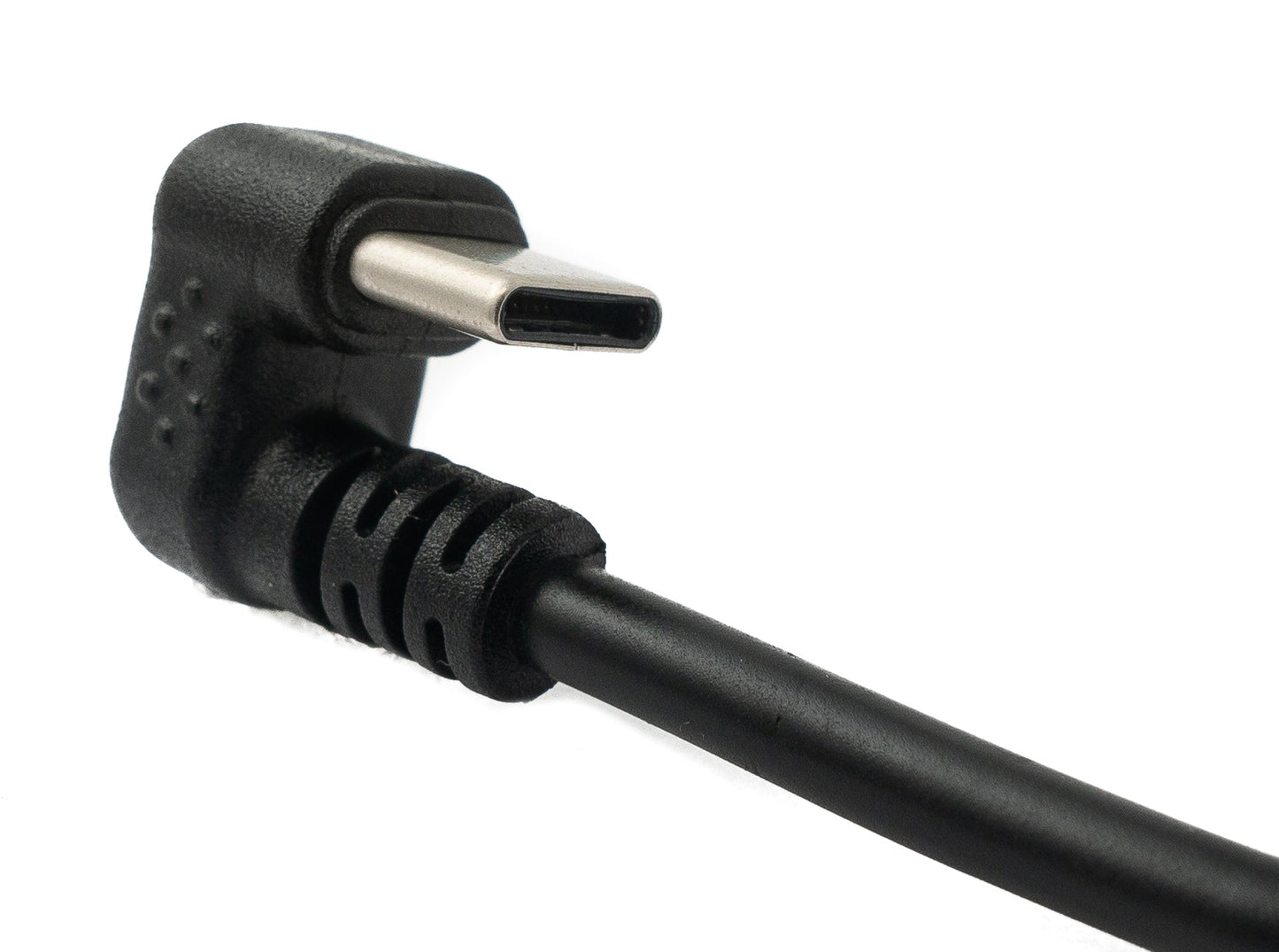 SYSTEM-S USB 3.1 cable 30 cm Type C male to 2.0 A female 180° angle adapter in black