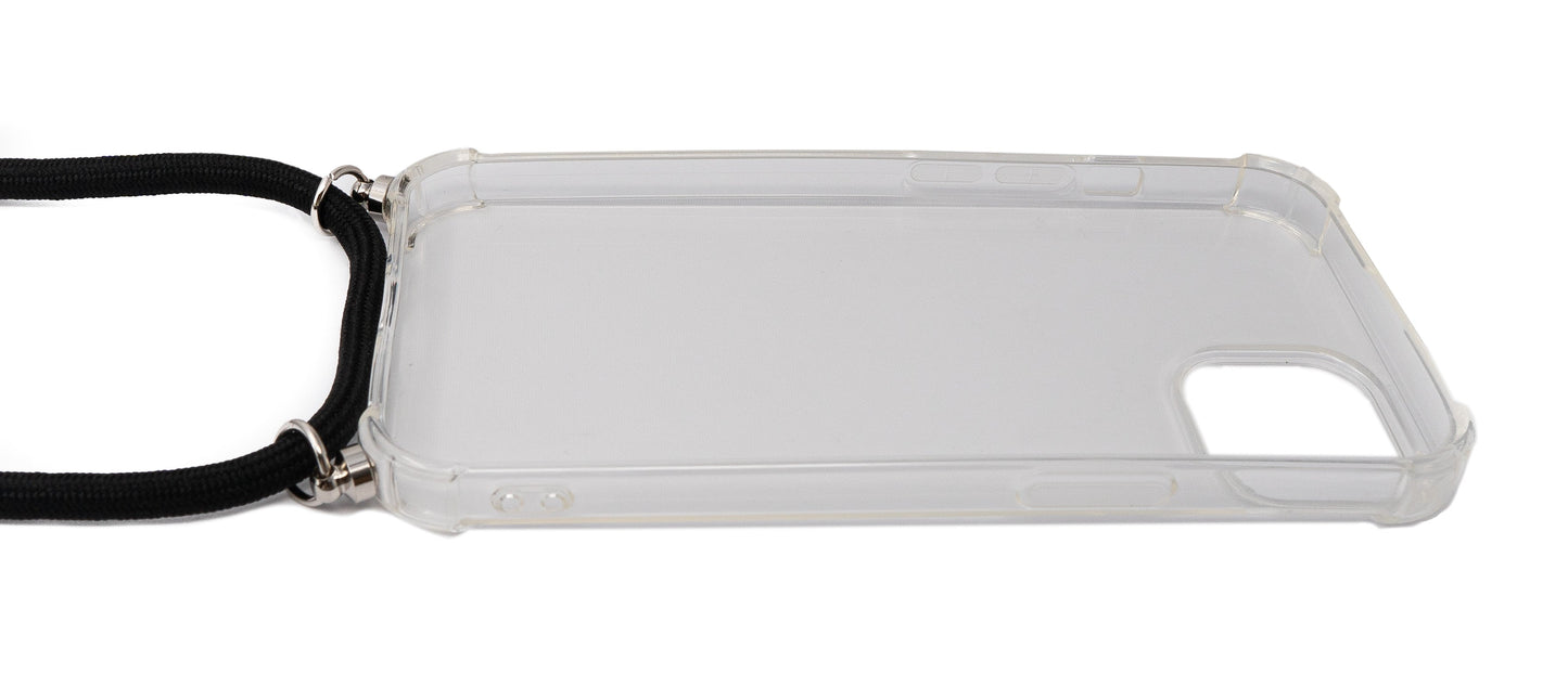 SYSTEM-S Schutzhülle aus Silikon mit Halsband in Transparent Hülle für iPhone 13
