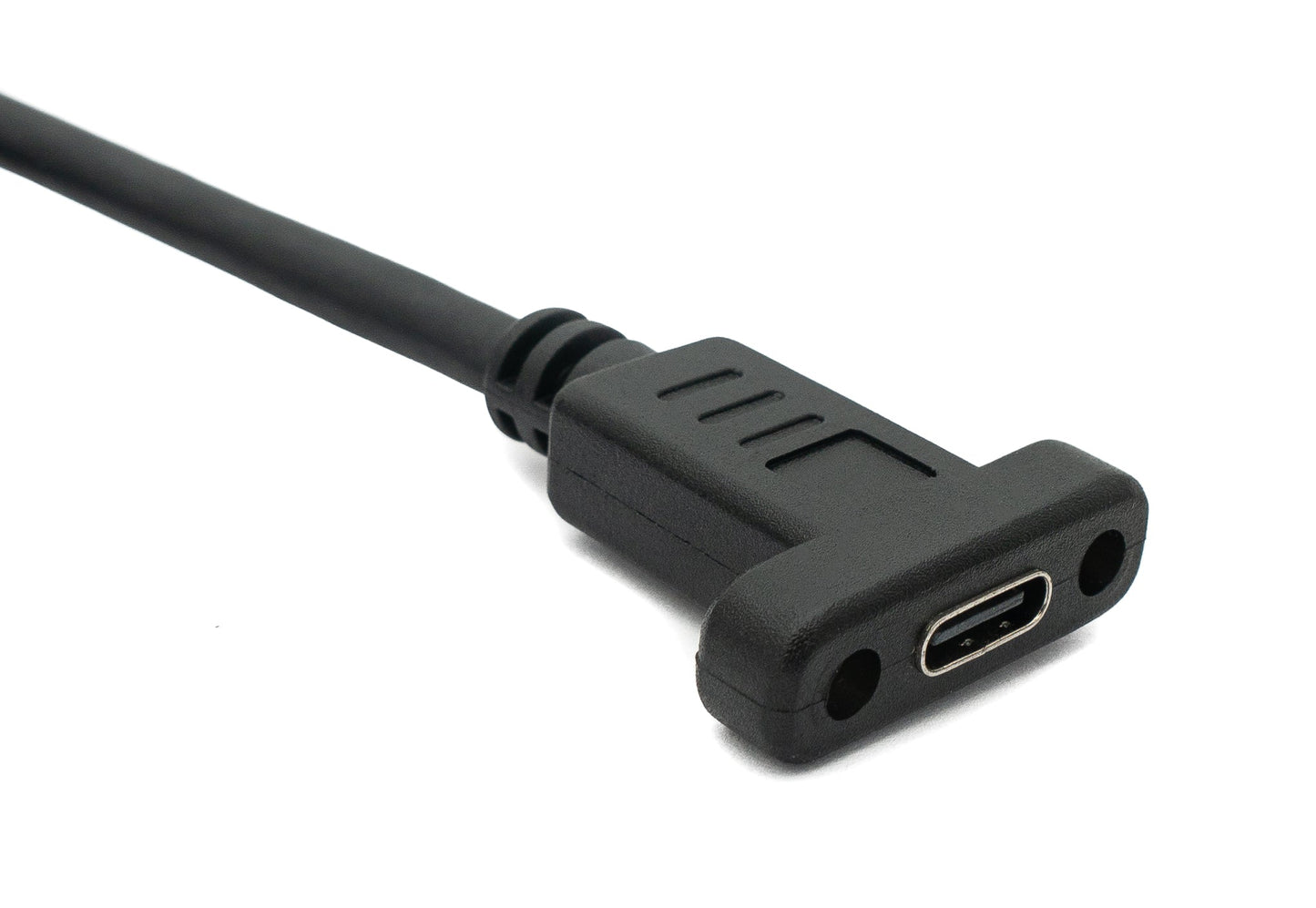 SYSTEM-S USB 3.1 Gen 2 Kabel 60 cm Typ C Stecker zu Buchse Schraube in Schwarz