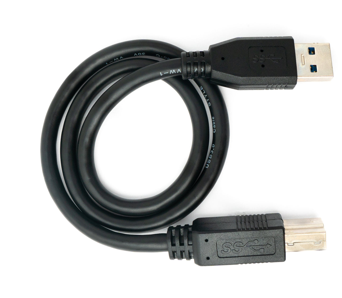 SYSTEM-S USB 3.0 Kabel 50 cm Typ B Stecker zu A Stecker in Schwarz