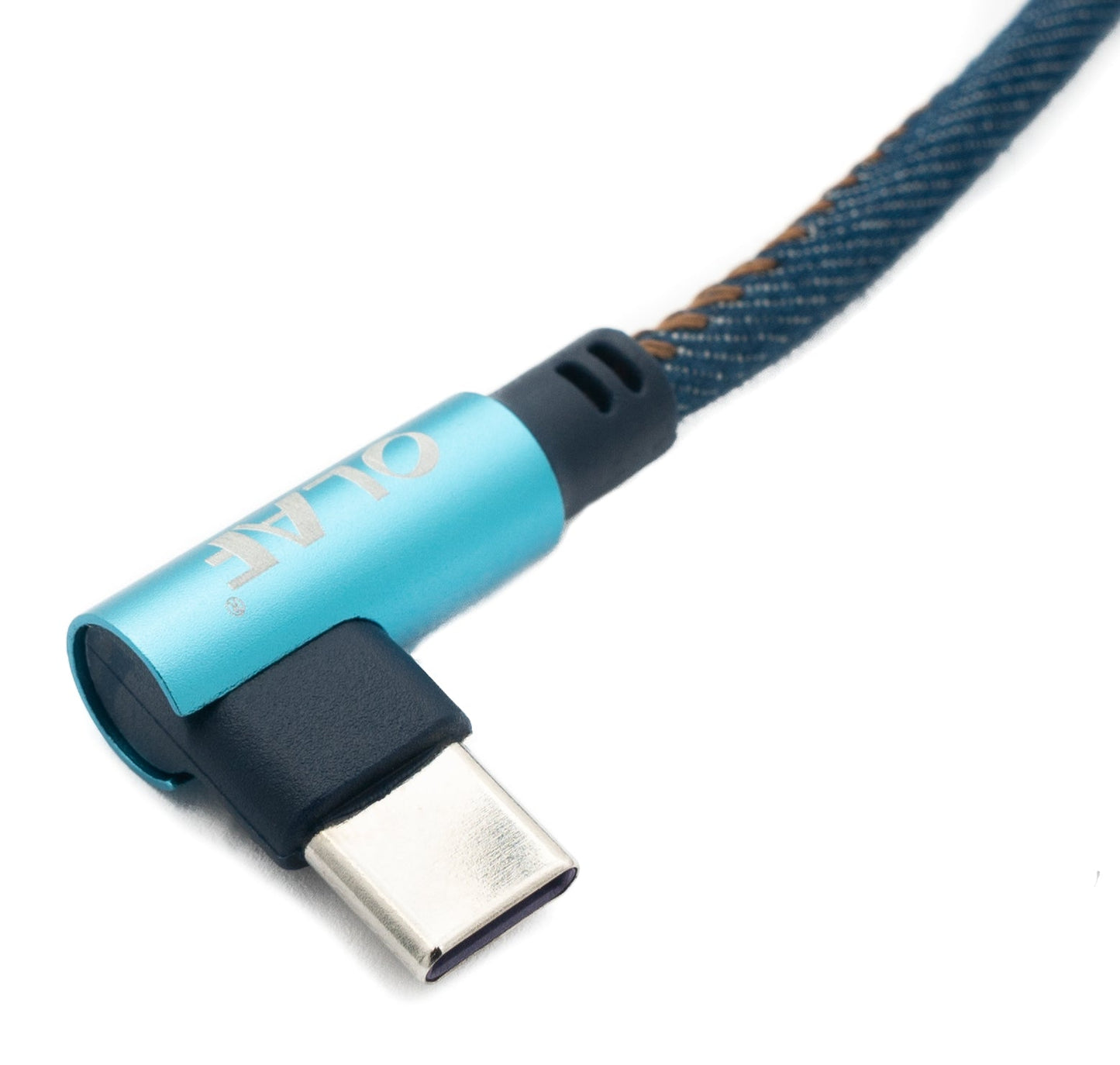 SYSTEM-S USB 3.1 Kabel 100cm Typ C Stecker Typ A Stecker geflochten Winkel in Blau