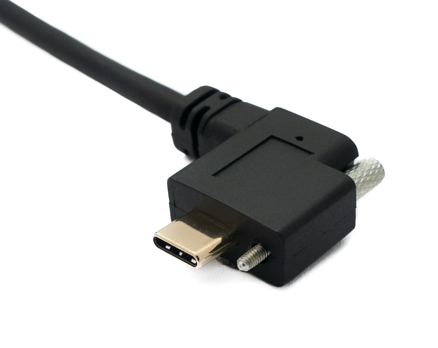 SYSTEM-S USB 3.1 Kabel 60 cm Typ C Stecker zu Buchse Schraube Winkel in Schwarz