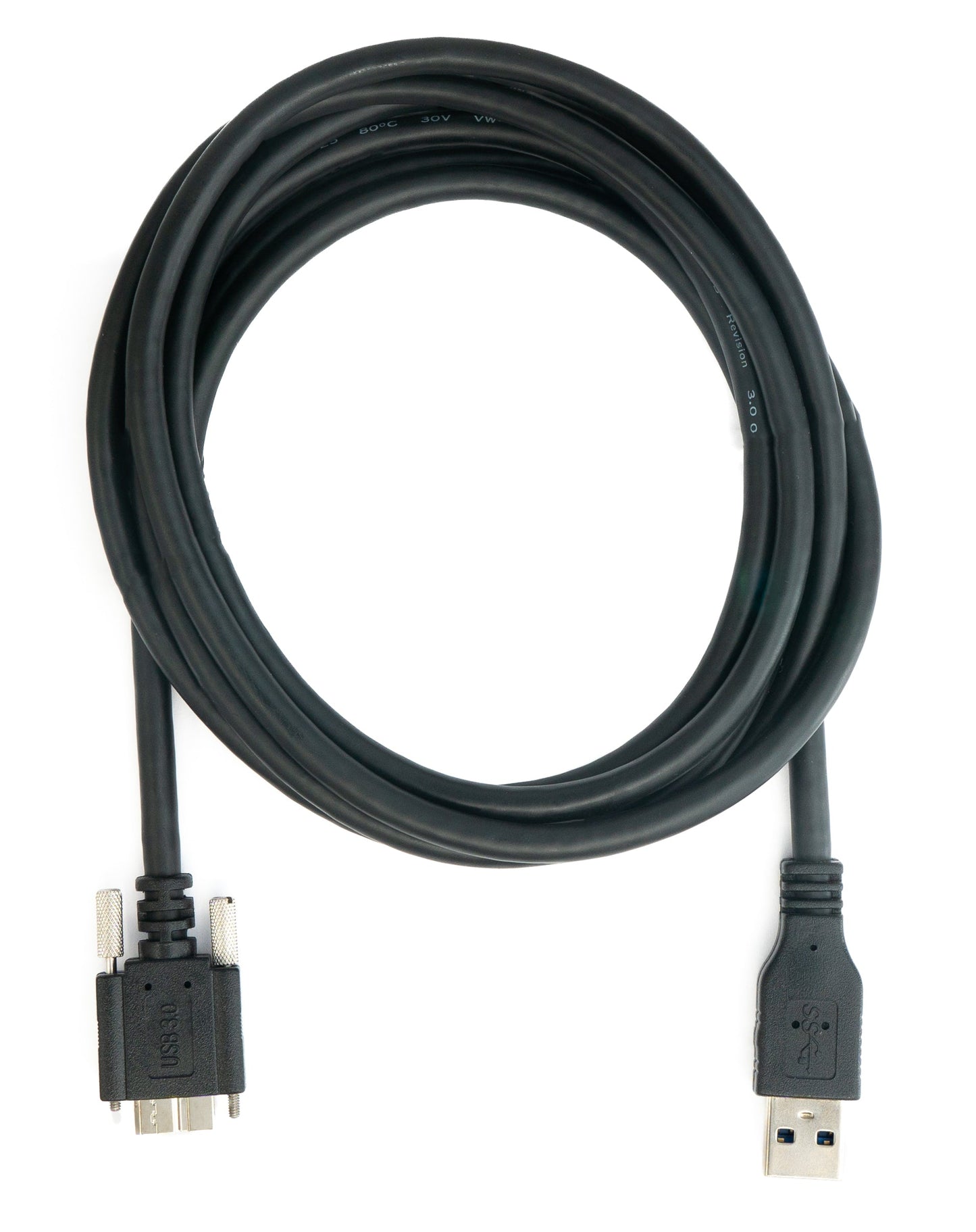 SYSTEM-S USB 3.0 cable 2 m Micro B plug to Type A plug screw in black