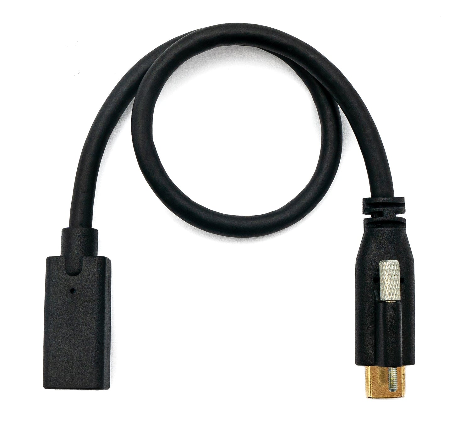 SYSTEM-S USB 3.1 cable 30 cm Type C male to female screw adapter in black