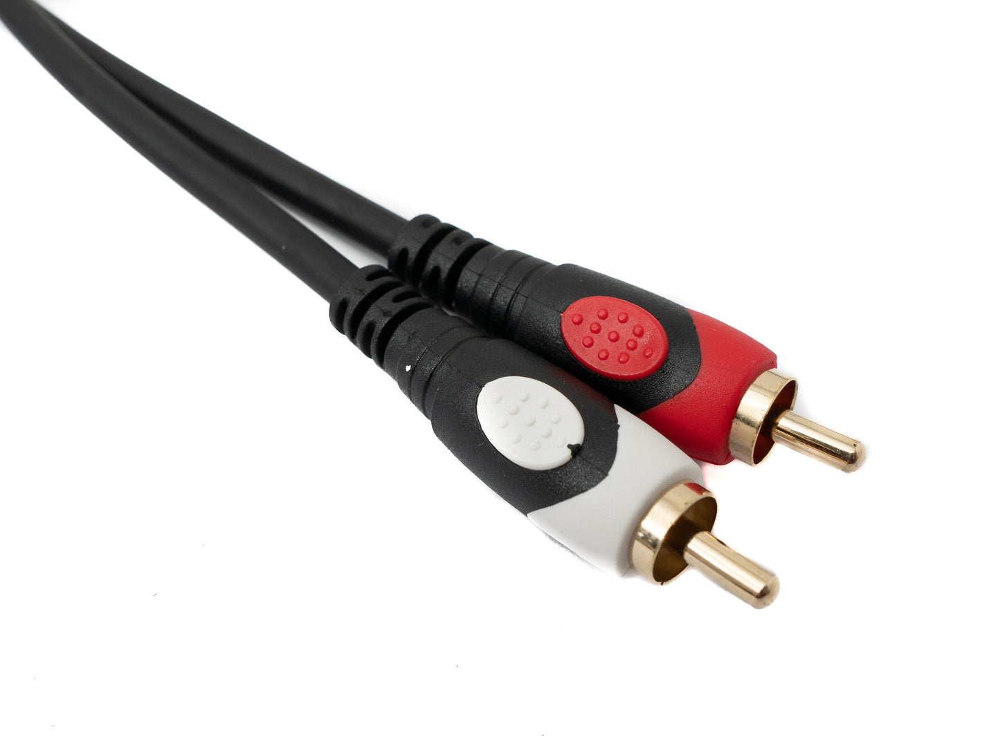 SYSTEM-S Cinch 2 RCA Kabel 20 m Stecker zu Stecker Stereo AV in Schwarz
