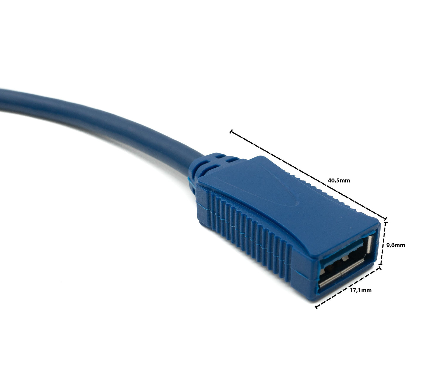 SYSTEM-S USB 3.0 Kabel 180 cm Typ A Stecker zu Buchse in Blau