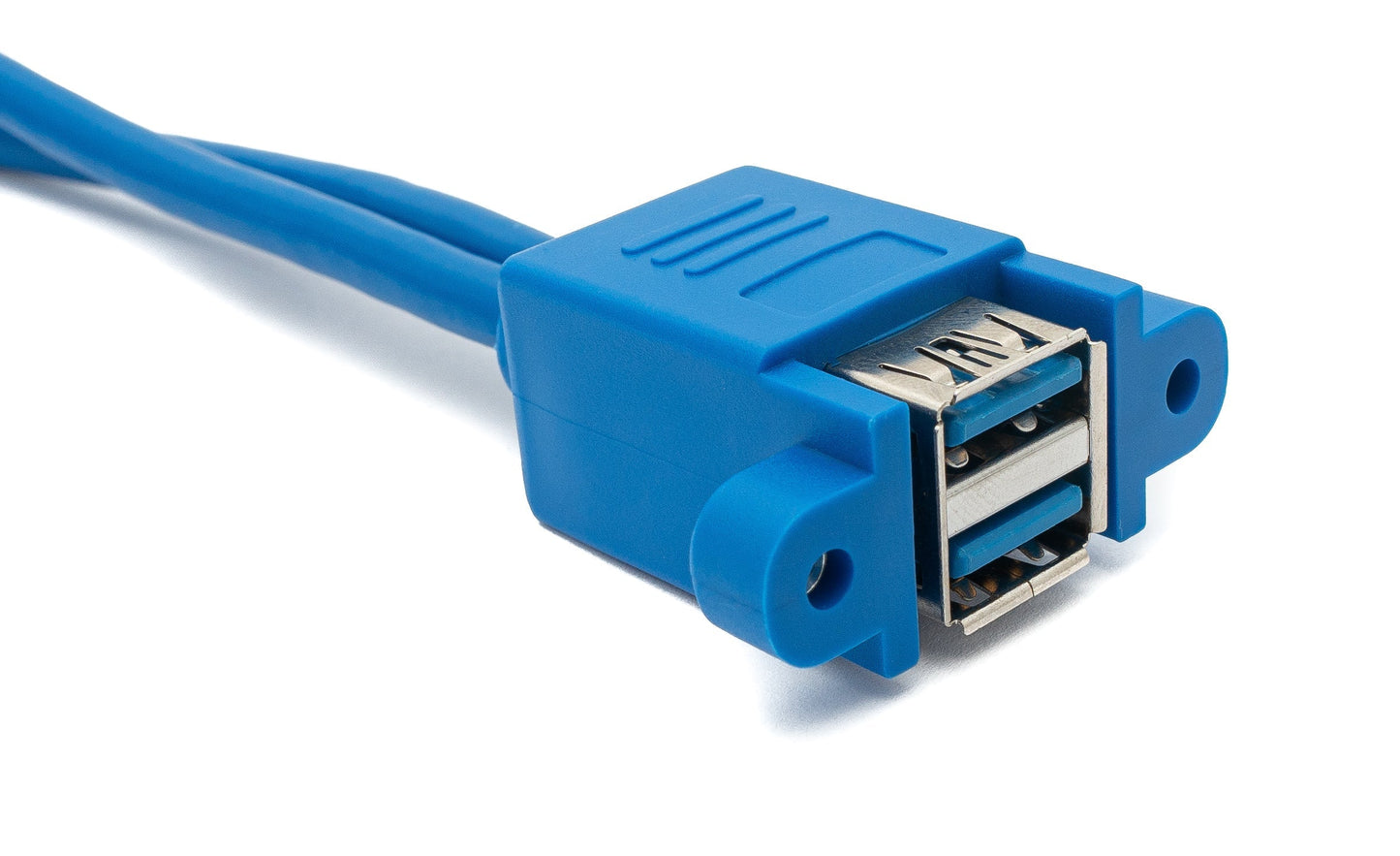 SYSTEM-S USB 3.0 cable 50 cm 2x Type A male to female screw bulkhead in blue