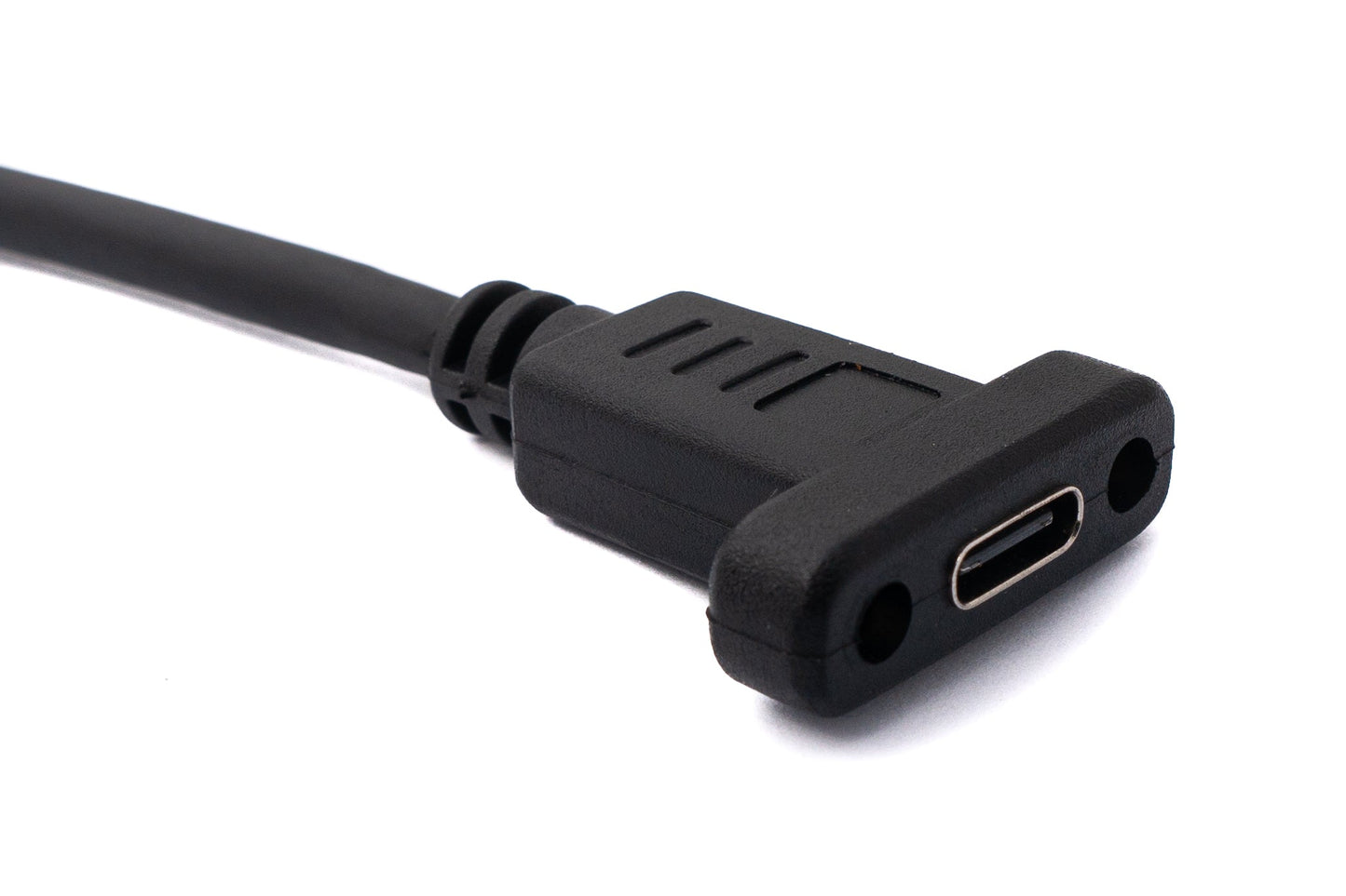 SYSTEM-S USB 3.1 cable 100 cm Type C male to female screw angle in black