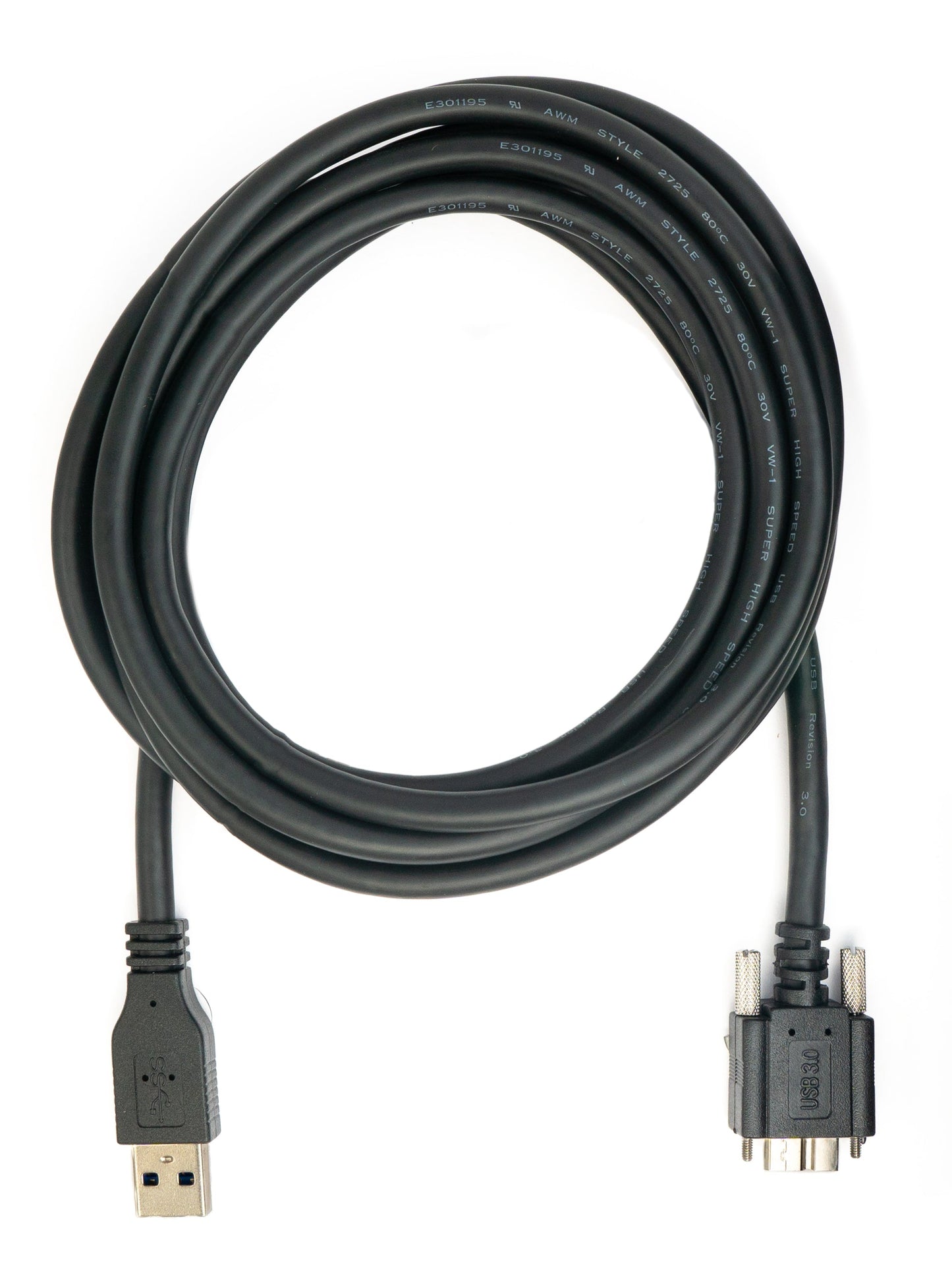 SYSTEM-S USB 3.0 cable 3 m Micro B plug to Type A plug screw in black