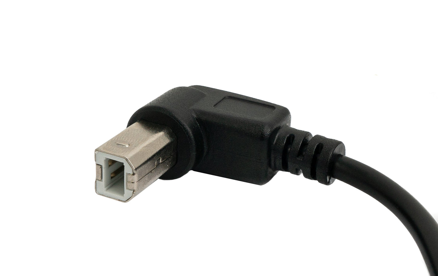 SYSTEM-S USB 2.0 Kabel 100 cm Typ B Stecker zu A Stecker Winkel in Schwarz