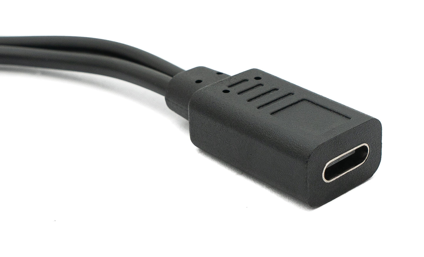 SYSTEM-S USB 3.1 Kabel 30 cm Typ C & 2.0 Micro B Stecker zu Buchse Adapter in Schwarz