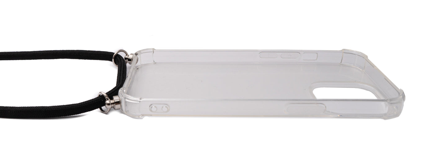SYSTEM-S Schutzhülle aus Silikon mit Halsband in Transparent Hülle für iPhone 13 Pro