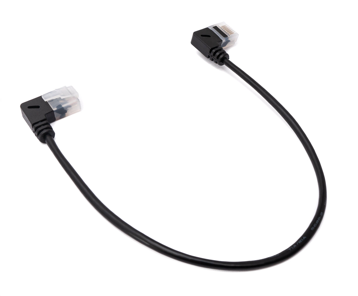 SYSTEM-S LAN Kabel 25 cm RJ45 8P8C STP Cat6 Stecker zu Stecker Winkel Schwarz