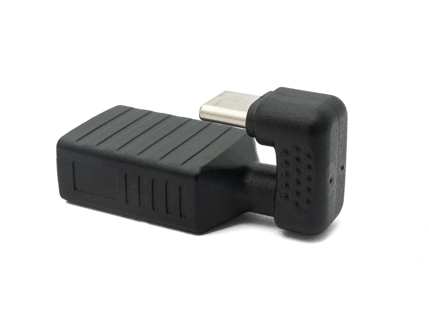 SYSTEM-S USB 3.1 U Turn 180° Adapter Typ C Stecker zu 2.0 Typ A Buchse Kabel in Schwarz