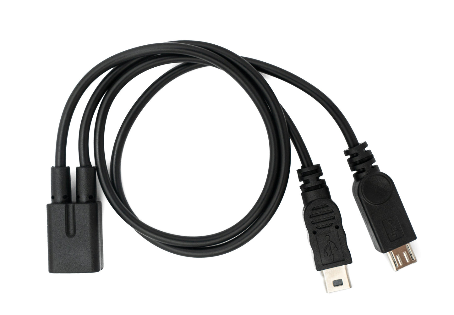 SYSTEM-S USB 2.0 cable 30cm Mini B female to male & Micro B male in black