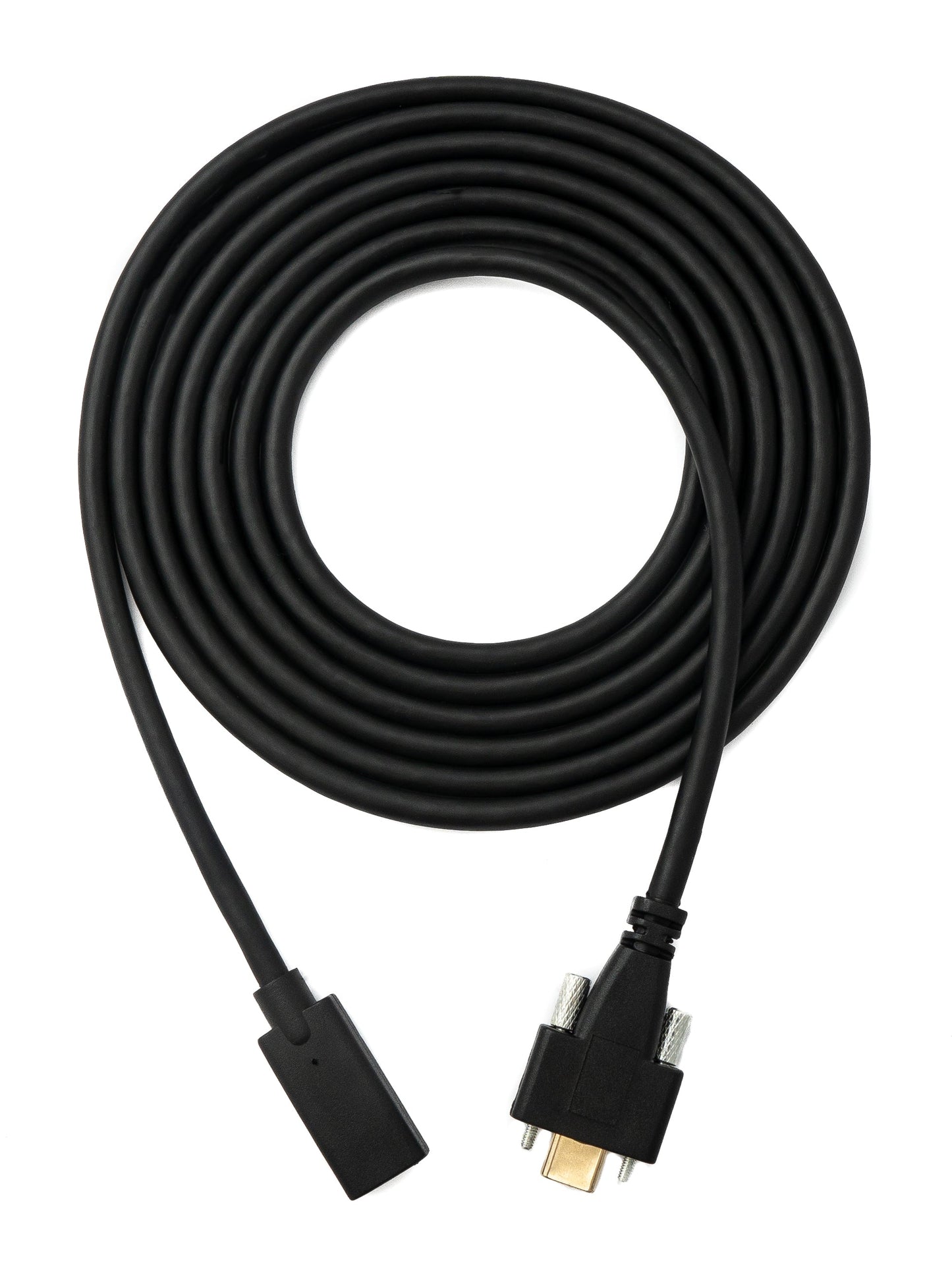 SYSTEM-S USB 3.1 Kabel 2 m Typ C Stecker zu Buchse Schraube in Schwarz