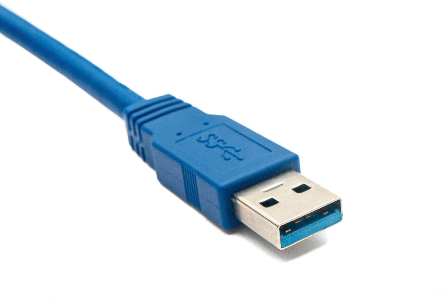 SYSTEM-S USB 3.0 Kabel 60 cm Typ B Stecker zu Typ A Stecker Winkel in Blau