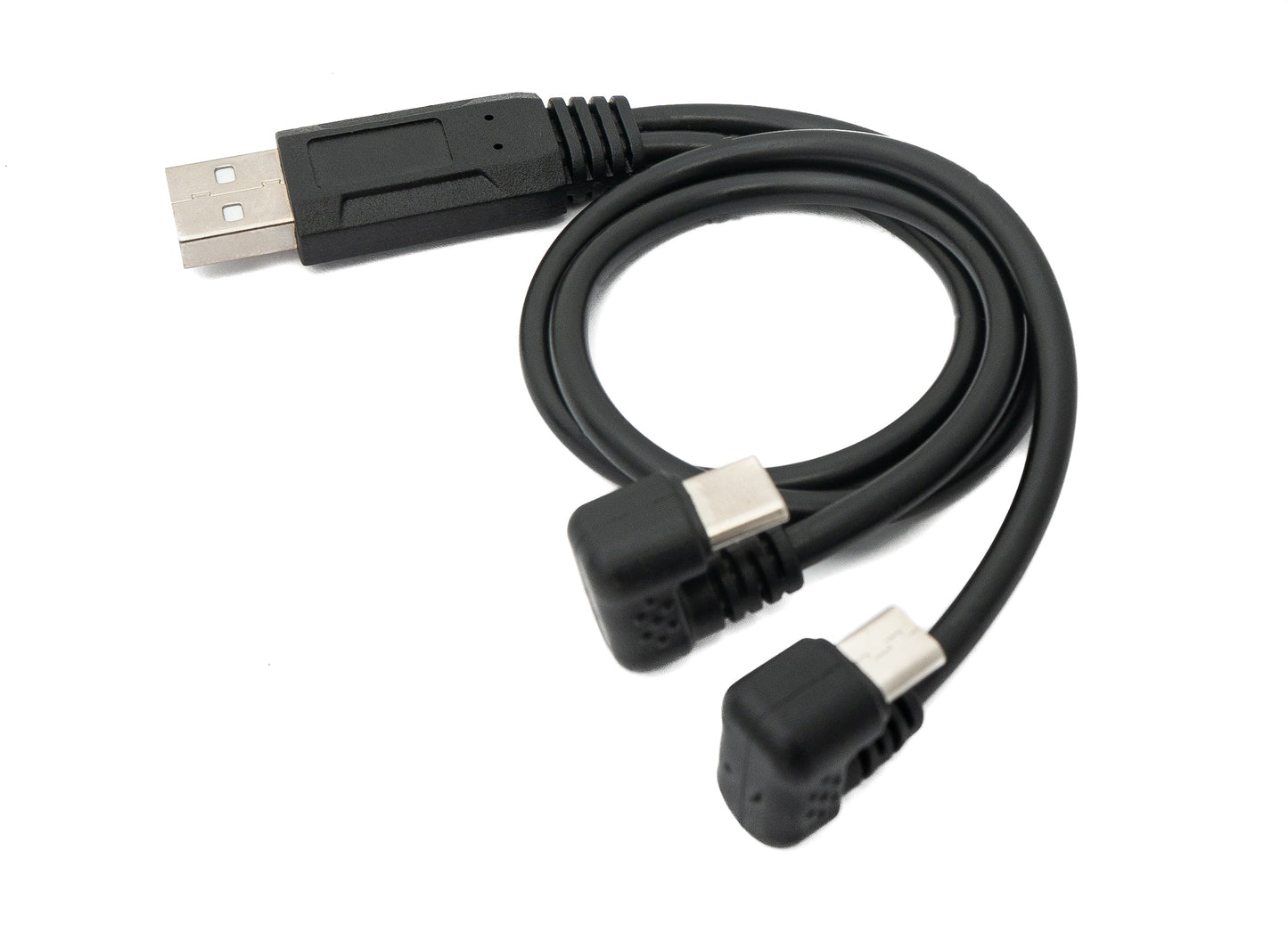 SYSTEM-S USB 3.1 Kabel 30 cm Typ C & 2.0 Micro B Stecker zu A Stecker Winkel in Schwarz