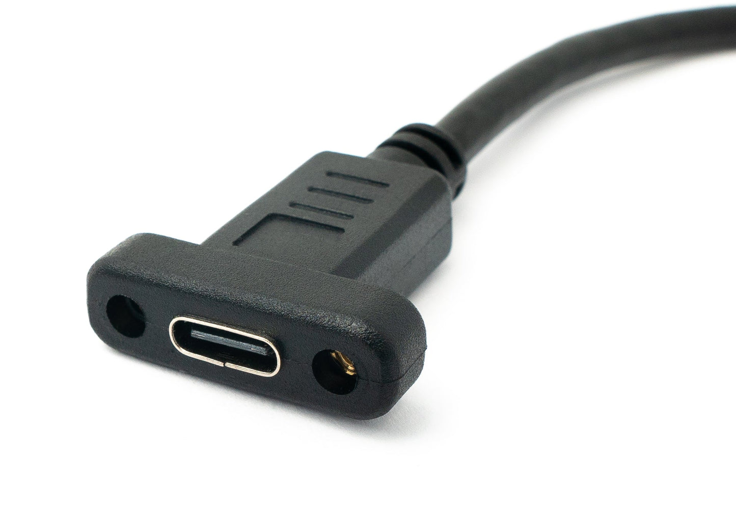 SYSTEM-S USB 3.1 Kabel 1,8 m Typ C Stecker zu Buchse Schraube Winkel in Schwarz