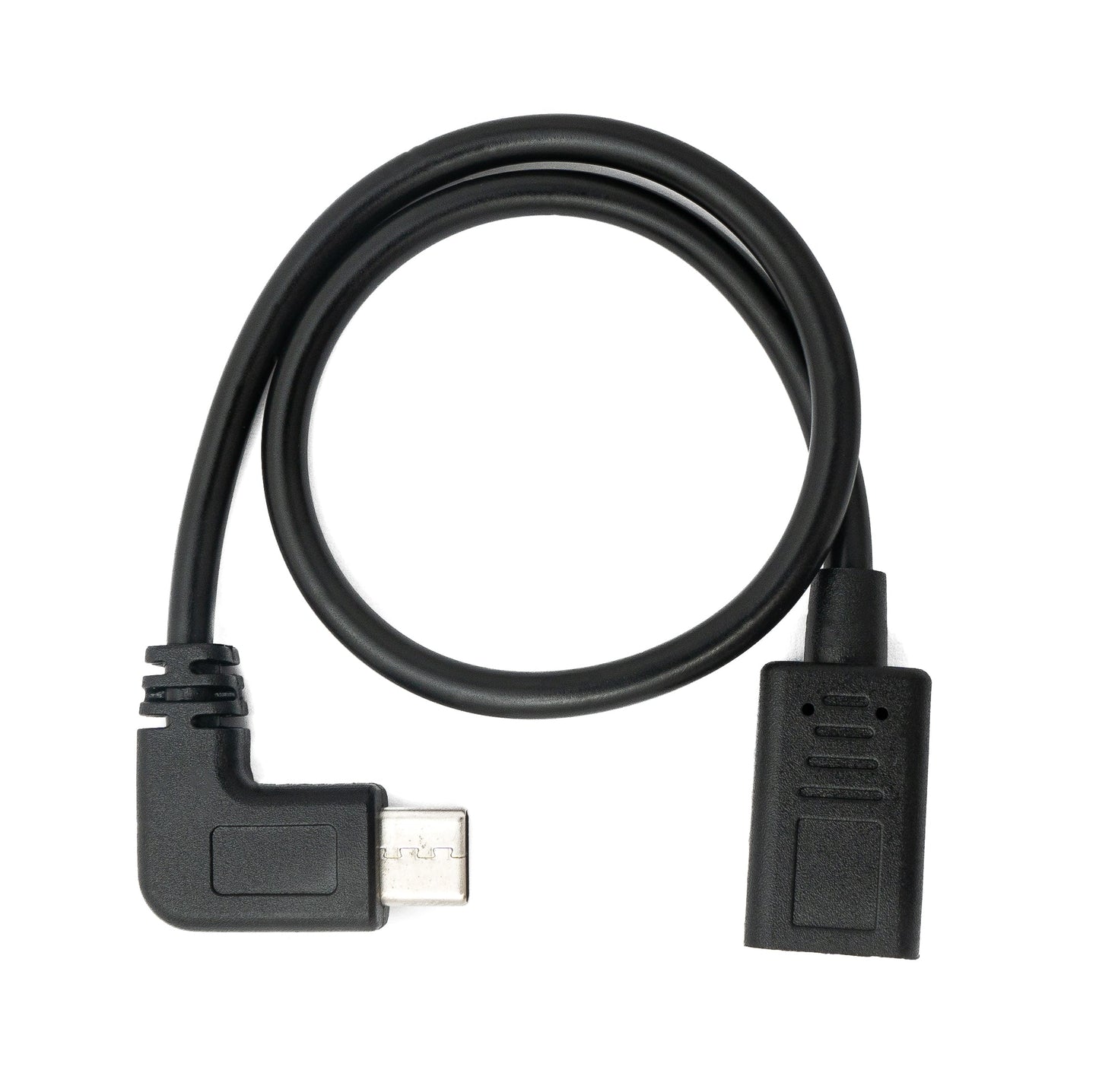 SYSTEM-S USB 3.1 Kabel 30 cm Typ C Stecker zu Buchse Winkel Adapter in Schwarz