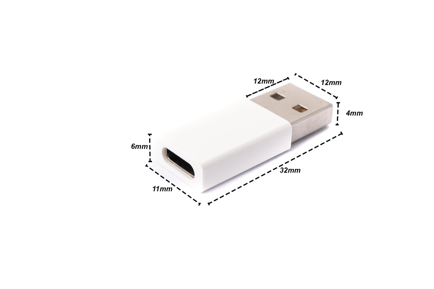 SYSTEM-S USB 3.1 Adapter Typ C Buchse zu 2.0 Typ A Stecker Kabel in Weiß