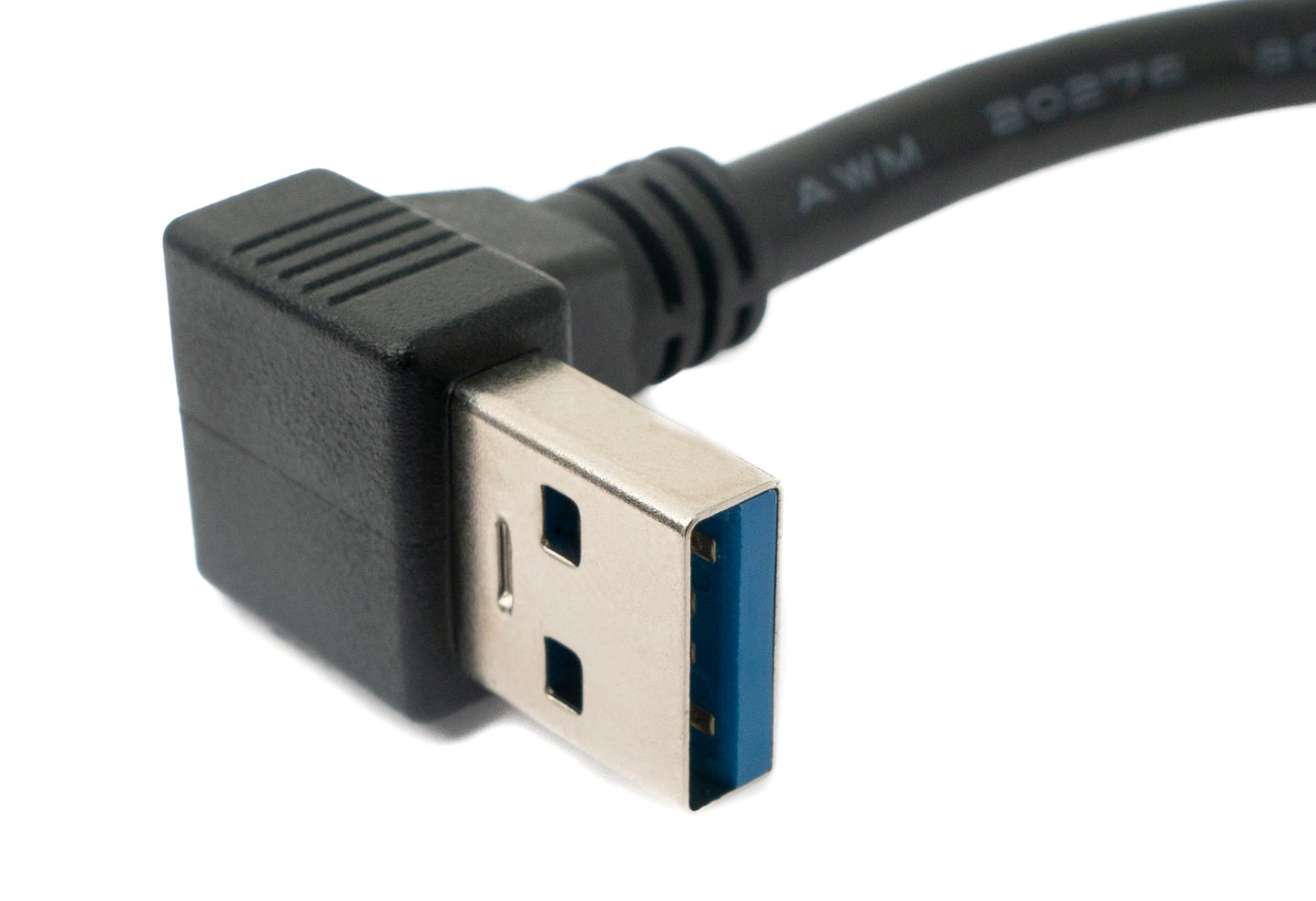 SYSTEM-S USB 3.0 cable 30 cm Micro B plug to A plug screw angle black