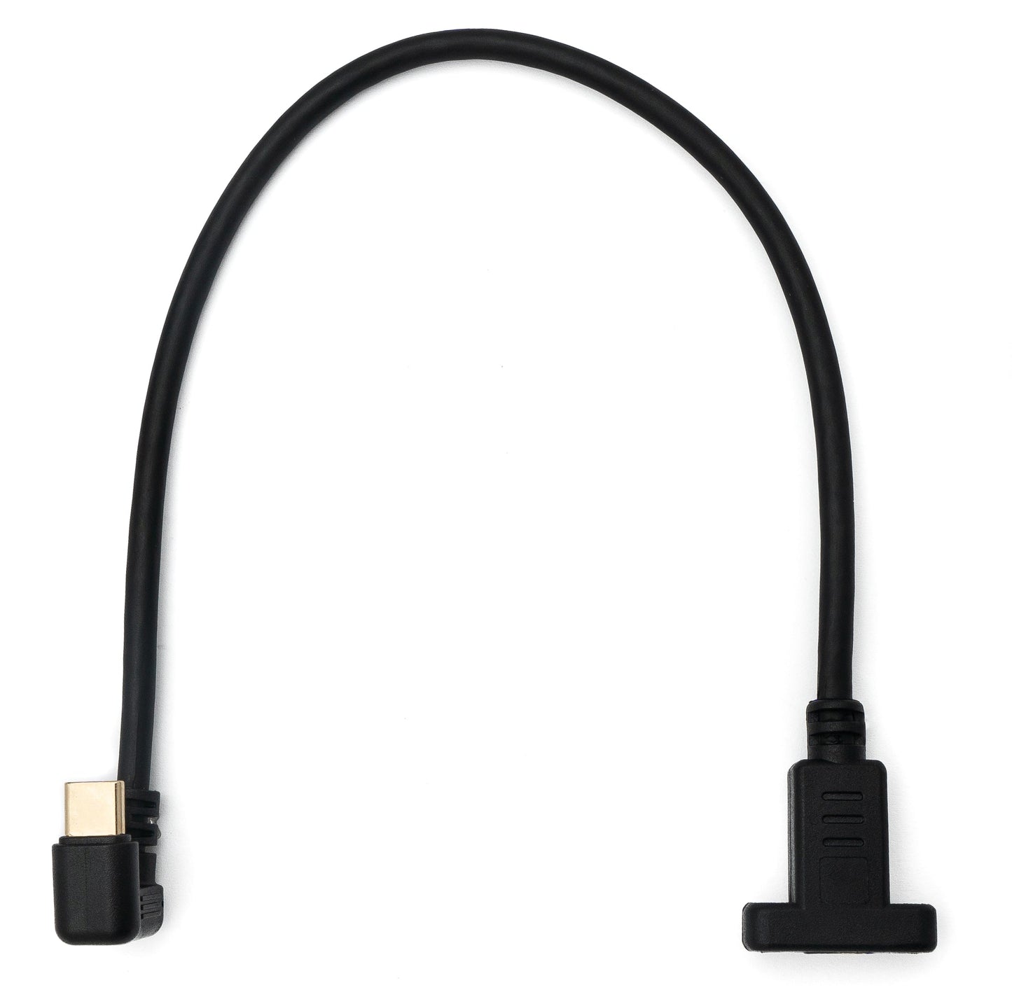 SYSTEM-S USB 3.1 U Turn 30 cm Kabel Typ C Stecker zu Buchse 360° Winkel Schraube Schwarz