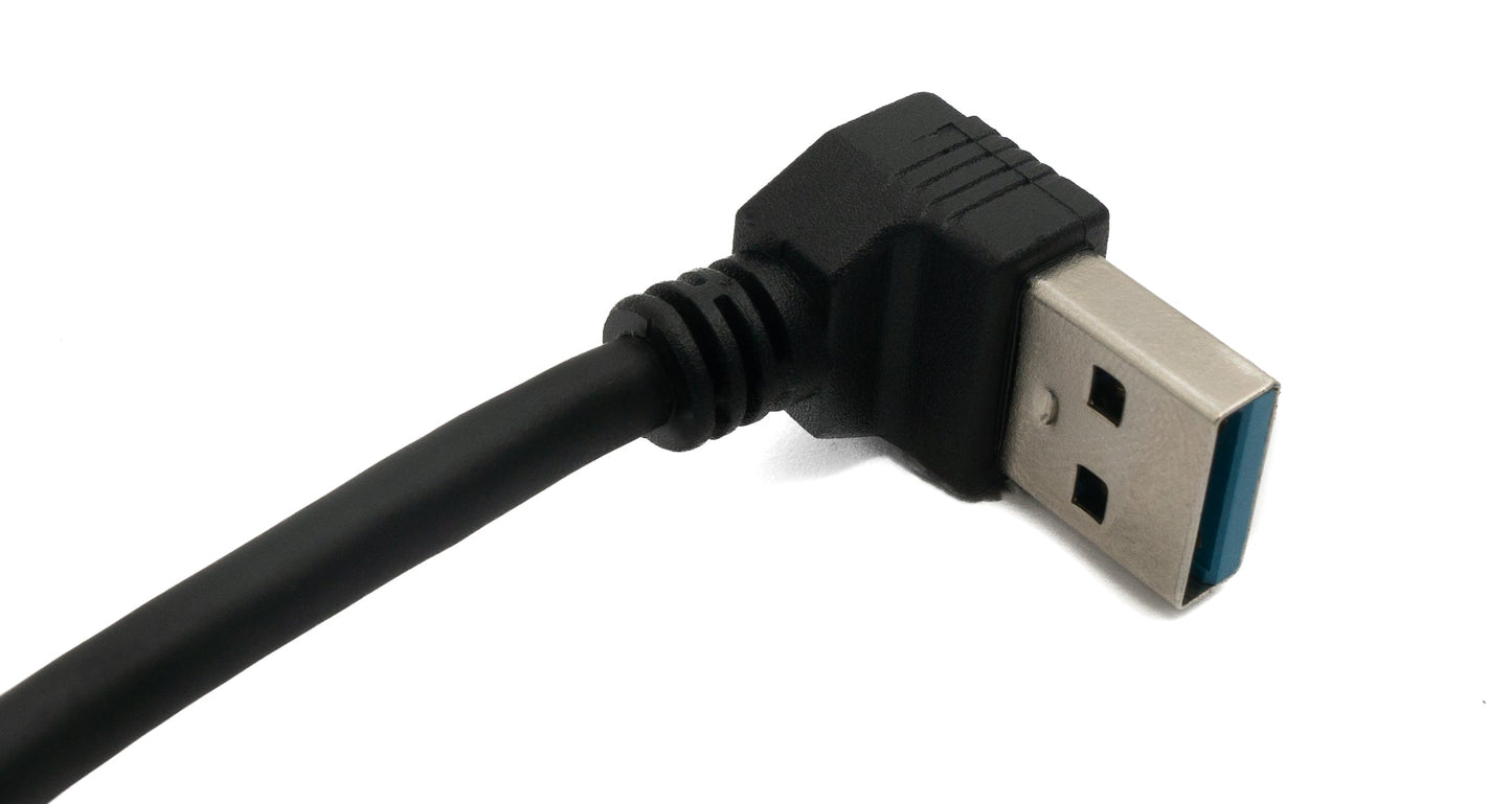 SYSTEM-S USB 3.0 cable 20 cm Type A male to female angled in black