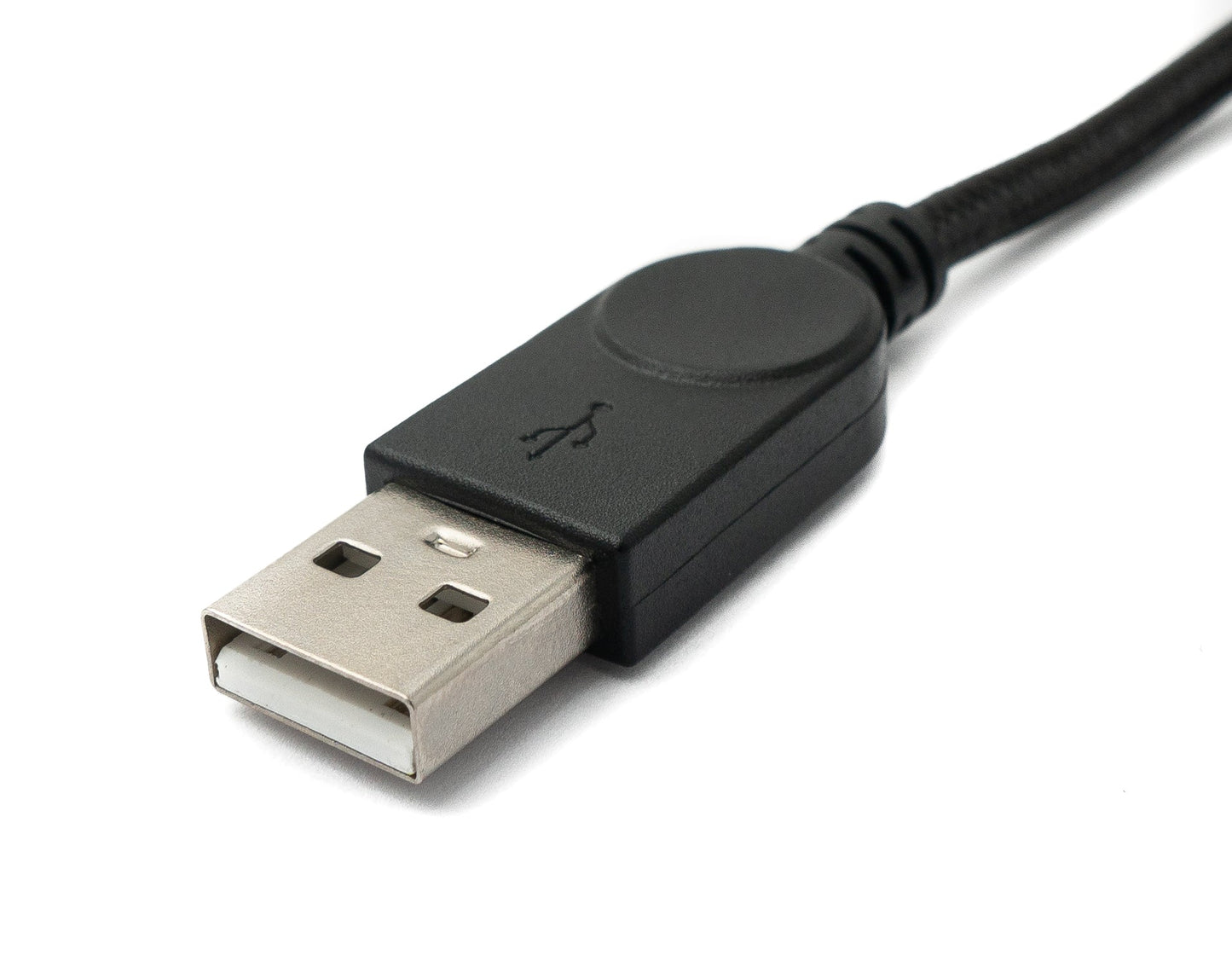 SYSTEM-S USB 3.1 Kabel 1,5m Typ C Stecker zu 2.0 A Stecker geflochten 180° Winkel Schwarz