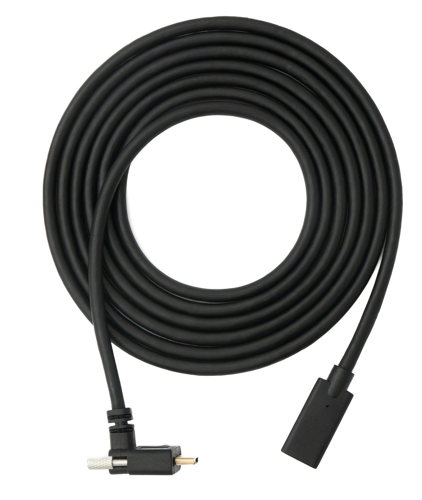 SYSTEM-S USB 3.1 Gen 2 100W Kabel 1,8 m Typ C Stecker zu Buchse Schraube Winkel in Schwarz