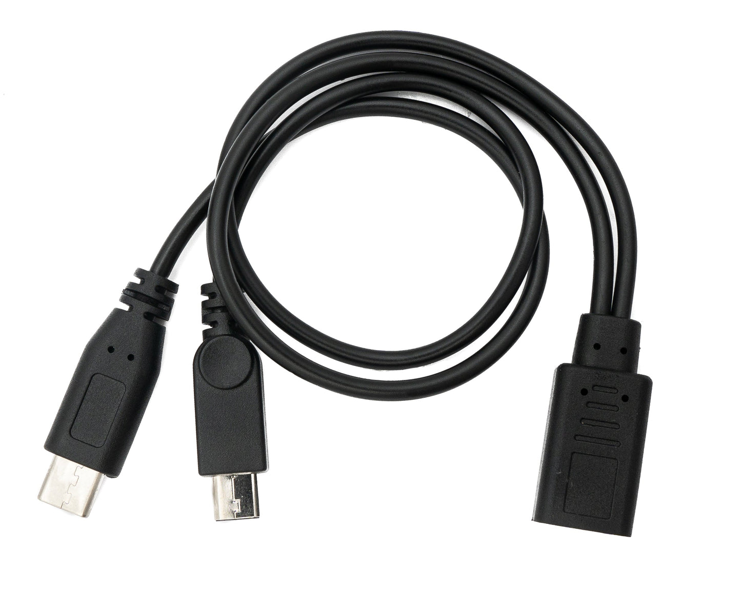 SYSTEM-S USB 3.1 Kabel 30 cm Typ C & 2.0 Micro B Stecker zu Buchse Adapter in Schwarz