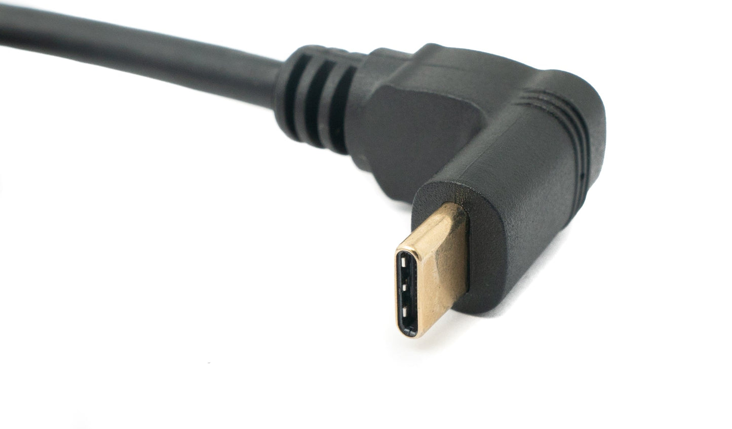 SYSTEM-S USB 3.1 Kabel 100 cm Typ C Stecker zu Buchse Schraube Winkel in Schwarz