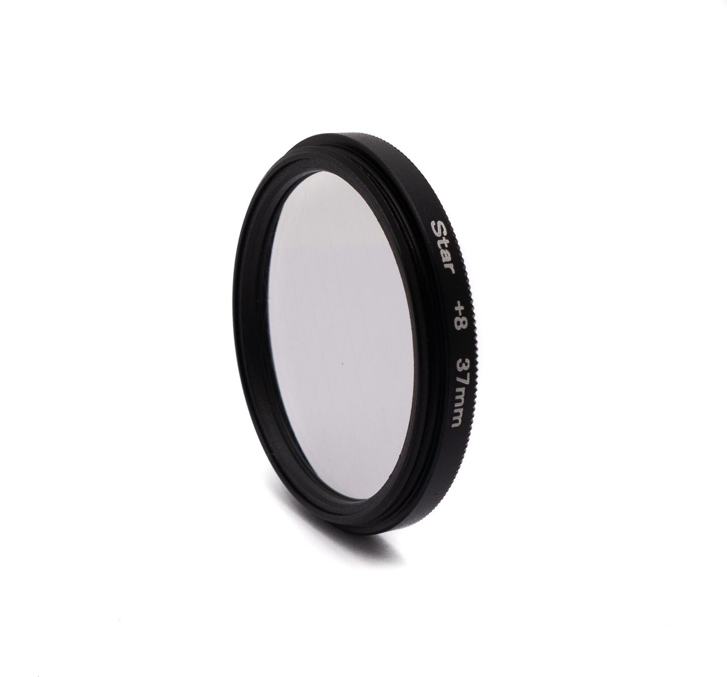 SYSTEM-S Stern Filter 8 Punkt 37 mm Star Light Linse mit Clip für Smartphones in Schwarz