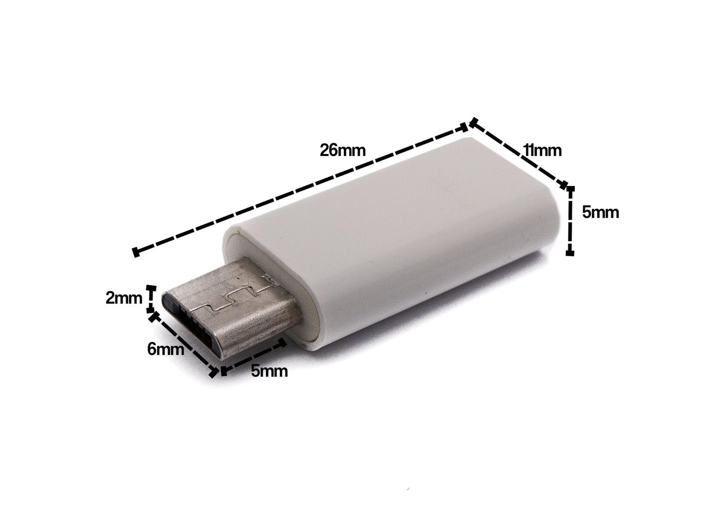 SYSTEM-S USB 3.1 Adapter Typ C Buchse zu 2.0 Micro B Stecker Kabel in Weiß