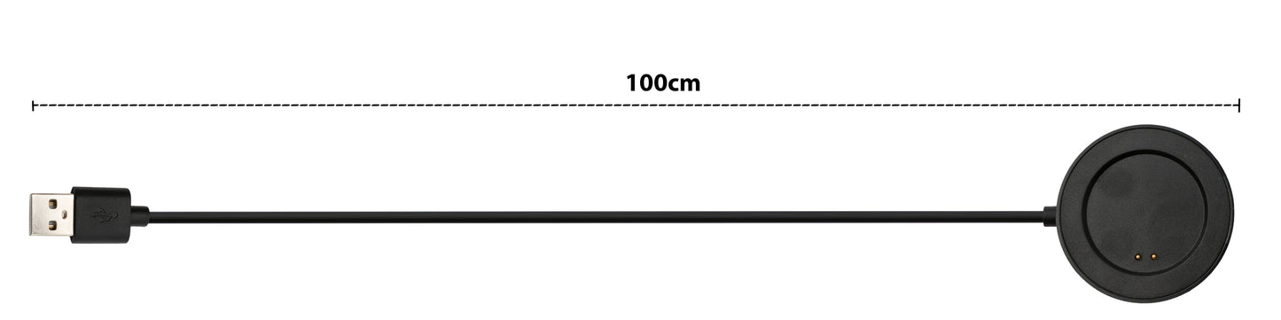 SYSTEM-S USB 2.0 Kabel 100 cm Ladestation für Realme T1 Smartwatch in Schwarz