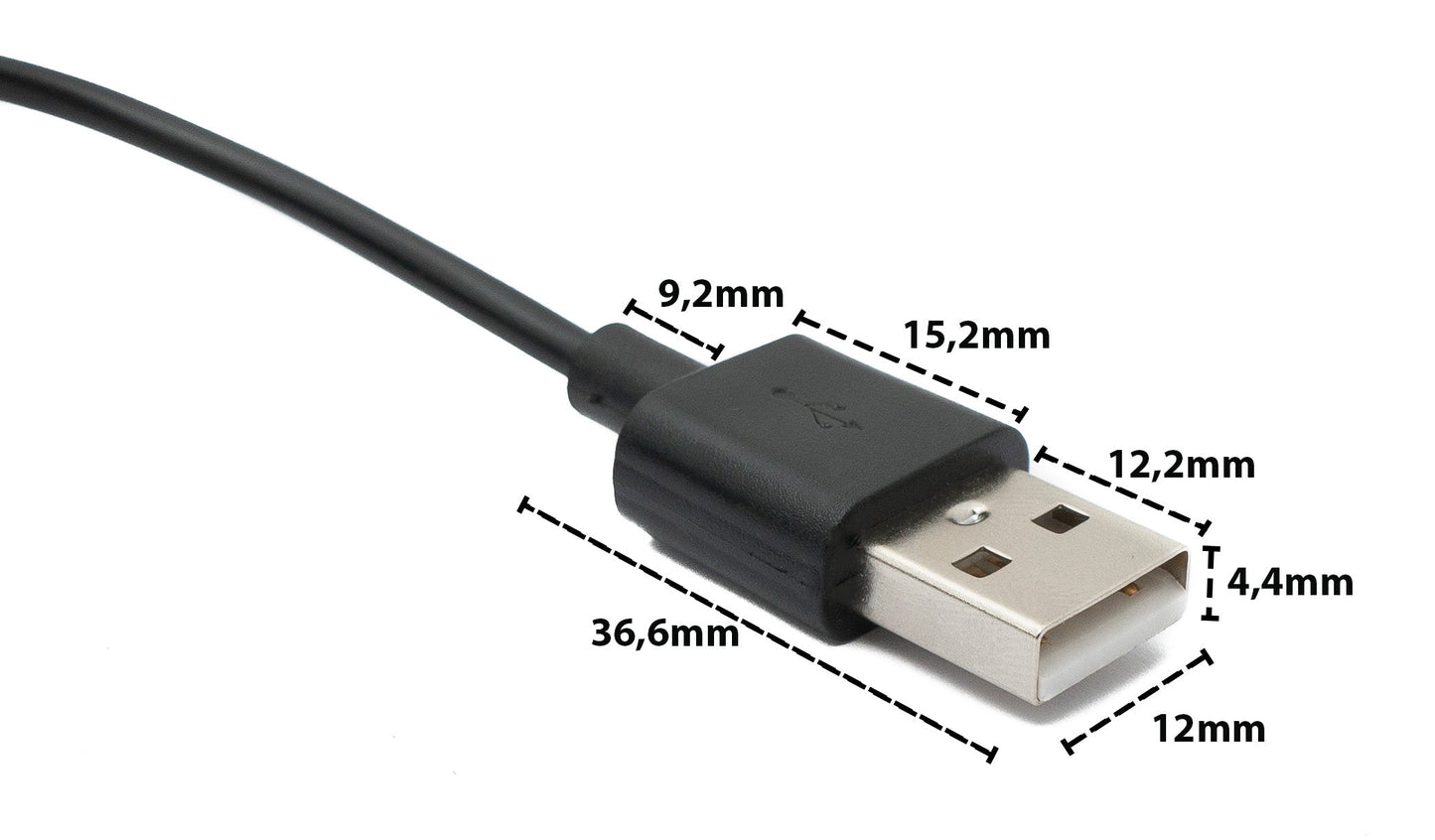 SYSTEM-S USB 2.0 Kabel 100 cm Ladestation für Huawei Watch GT3 42/46mm Smartwatch Schwarz