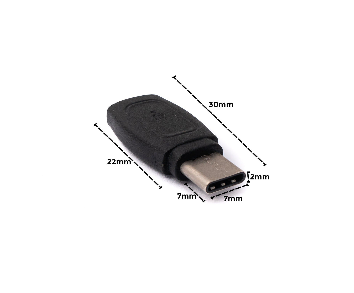 SYSTEM-S USB 3.1 Adapter Typ C Buchse zu Stecker Kabel in Schwarz