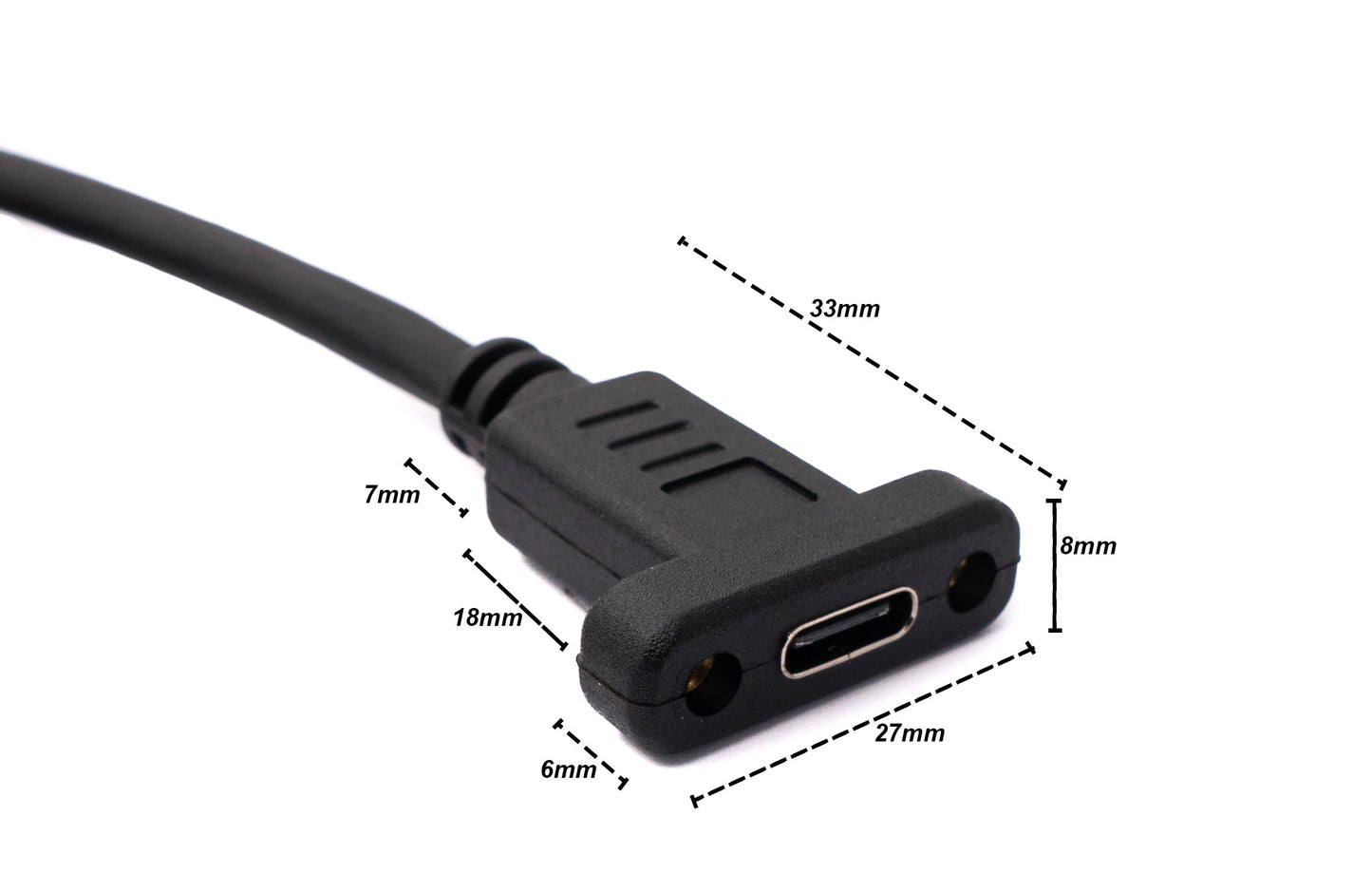 SYSTEM-S USB 3.1 Kabel 30 cm Typ C Stecker zu Buchse Schraube Adapter in Schwarz