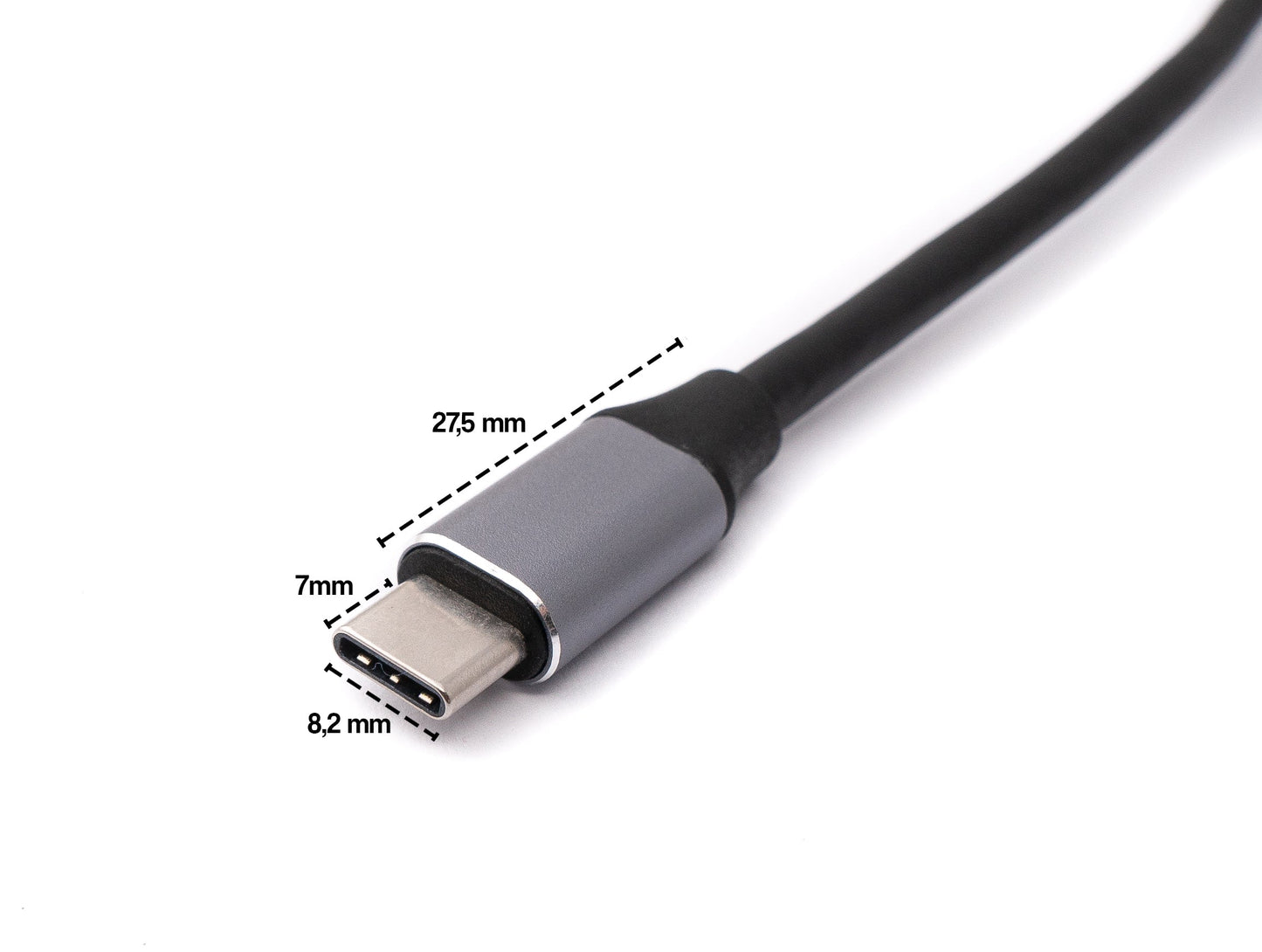 SYSTEM-S Display Port cable 20 cm Mini DP female to USB 3.1 Type C male in grey