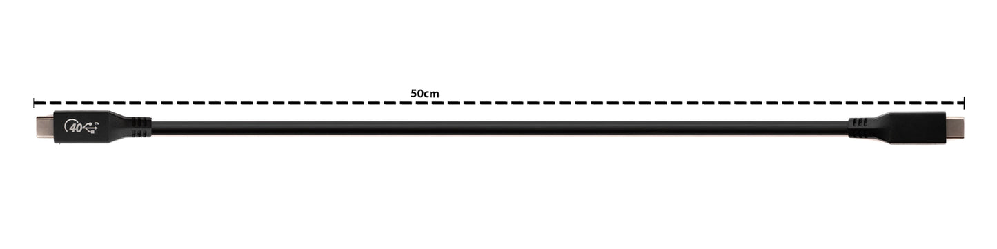 SYSTEM-S USB4 USB Kabel 50 cm Typ C Stecker zu Stecker 40 Gbit/s USB 4.0 in Schwarz