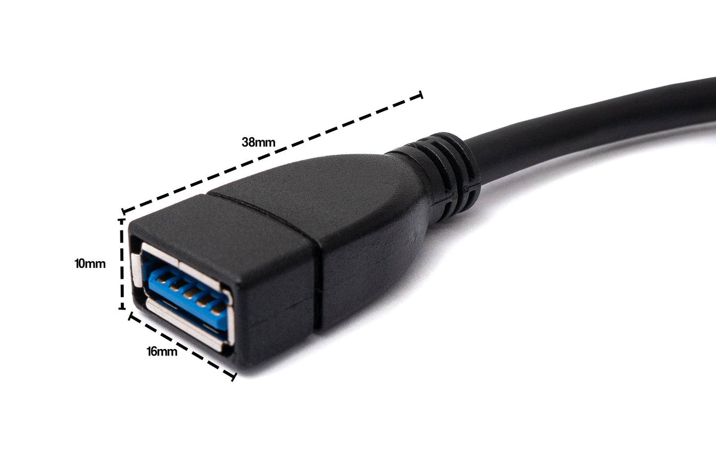 SYSTEM-S USB 3.0 cable 50 cm Type A male to female in black