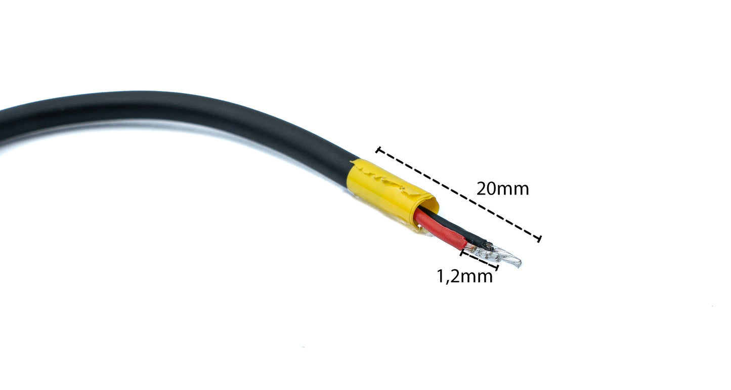 SYSTEM-S USB 2.0 Kabel 10 cm Micro B Stecker zu 2x offene Kabelenden für Raspberry Pi