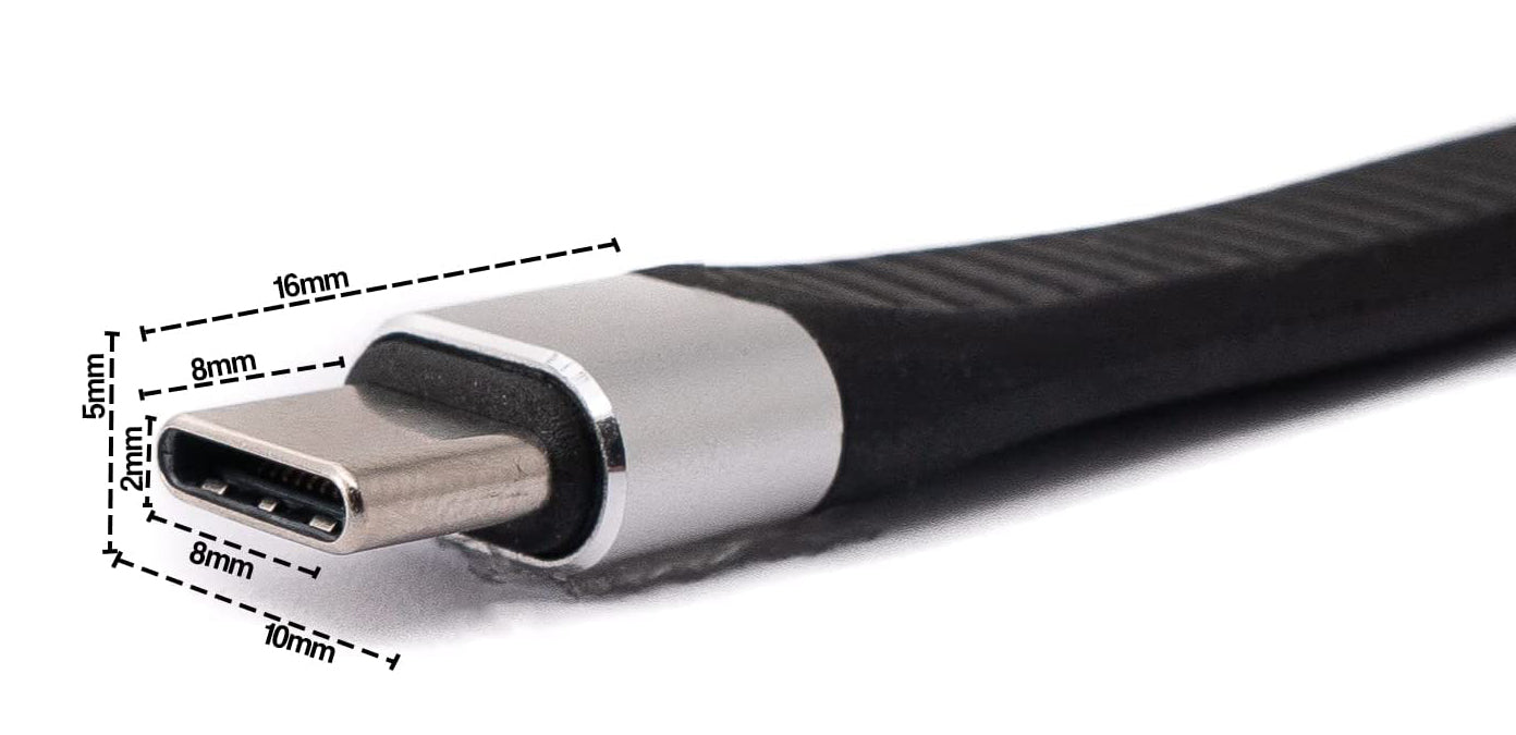 SYSTEM-S USB 3.1 Gen 2 Kabel 13 cm Typ C Stecker zu 3.0 A Stecker flach flexibel