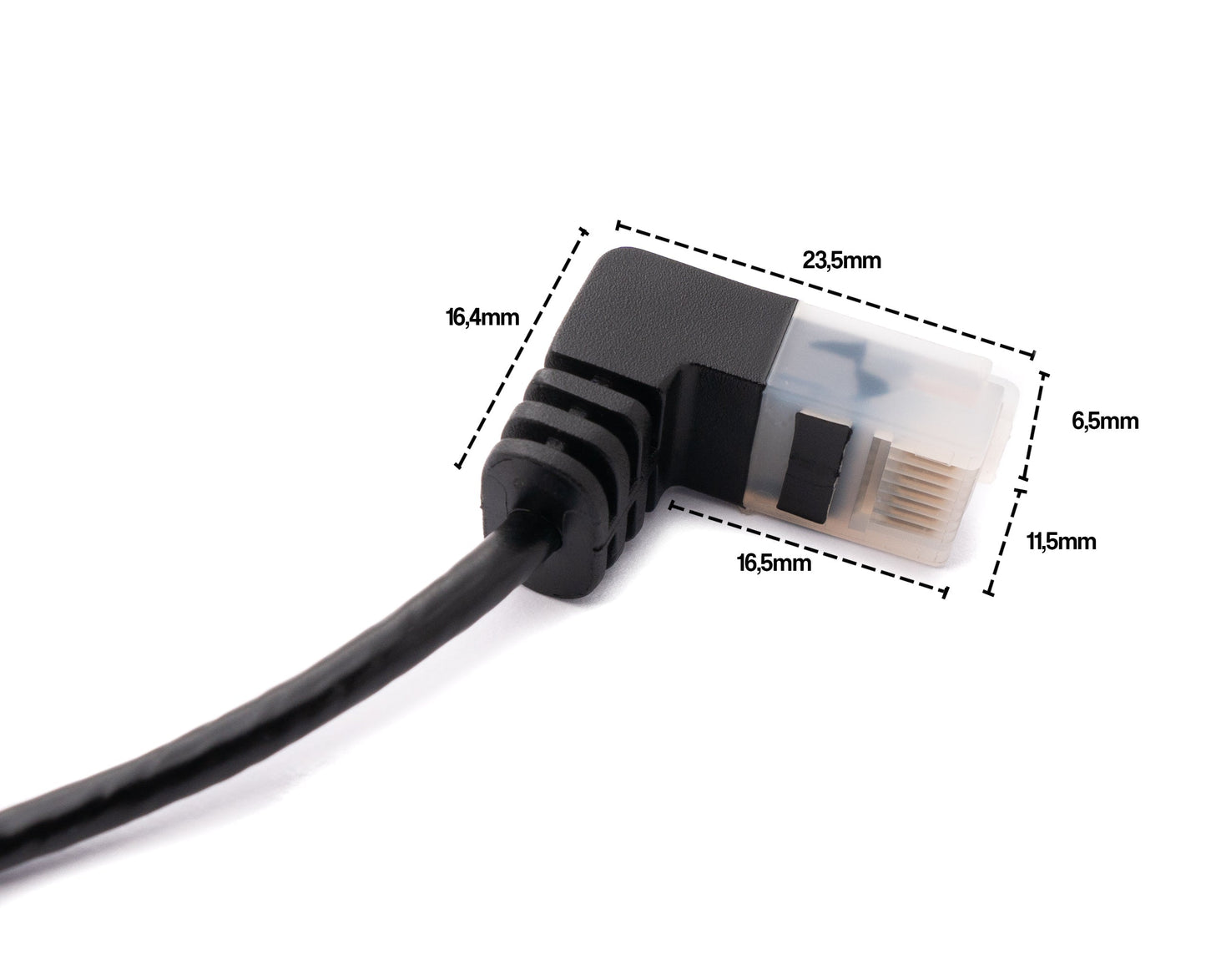 SYSTEM-S LAN Kabel 25 cm RJ45 8P8C STP Cat6 Stecker zu Stecker Winkel Schwarz