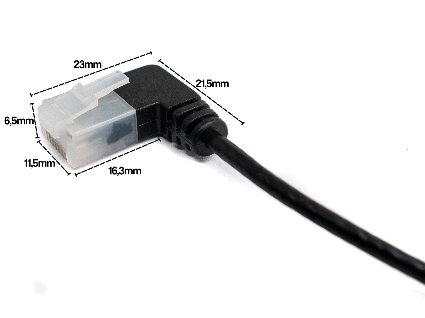 SYSTEM-S LAN Kabel 25 cm RJ45 8P8C STP Cat6 Stecker zu Stecker Winkel Schwarz
