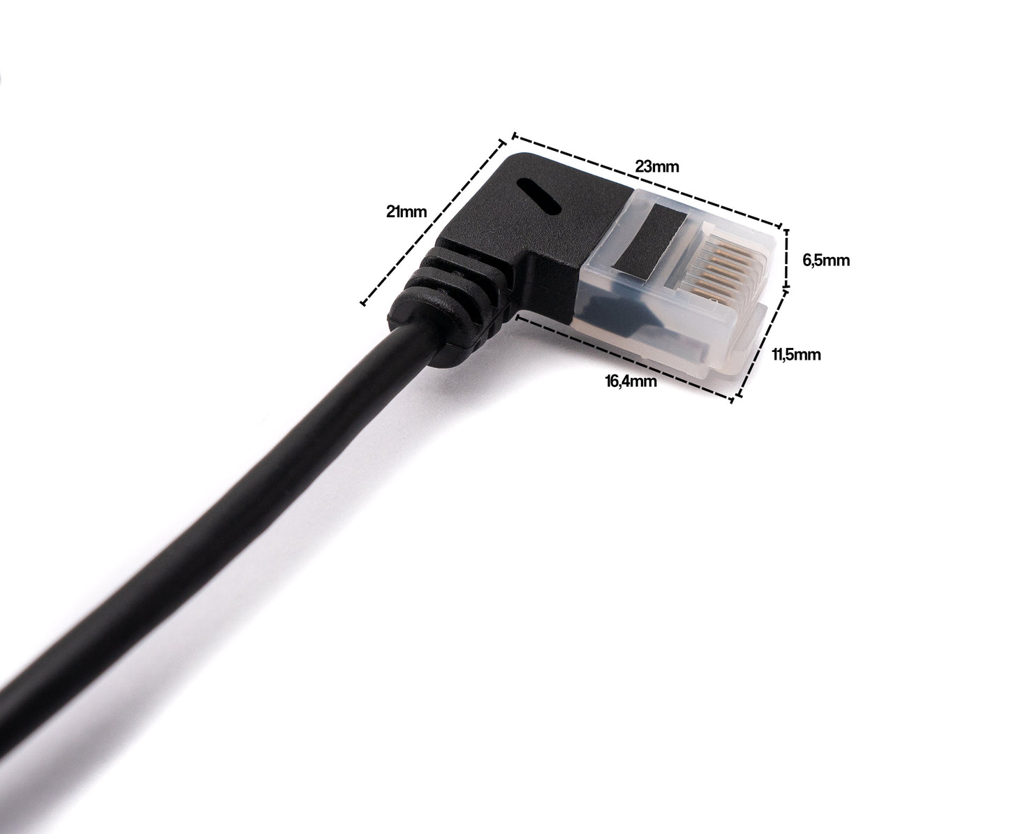 SYSTEM-S LAN Kabel 25 cm RJ45 8P8C STP Cat6 Stecker zu Stecker Winkel Schwarz
