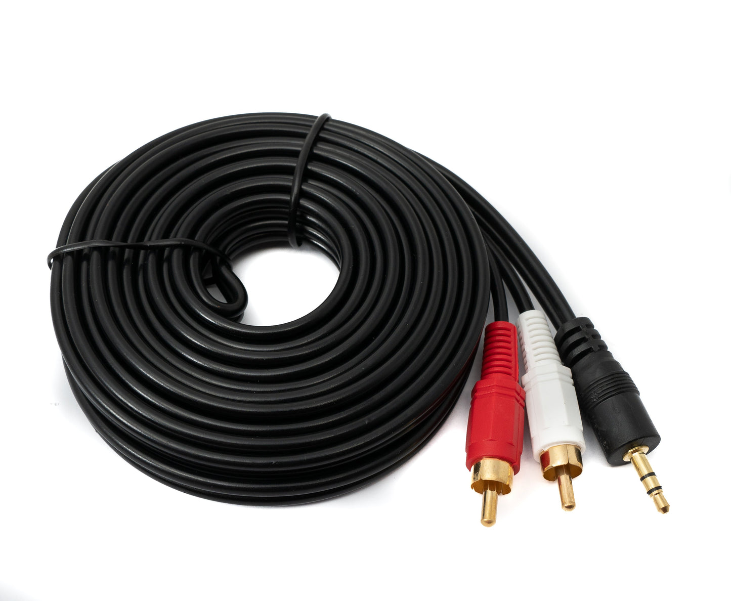 SYSTEM-S Cinch 2 RCA Kabel 5 m Stecker zu AUX 3,5 mm Klinke Stecker Stereo AV in Schwarz