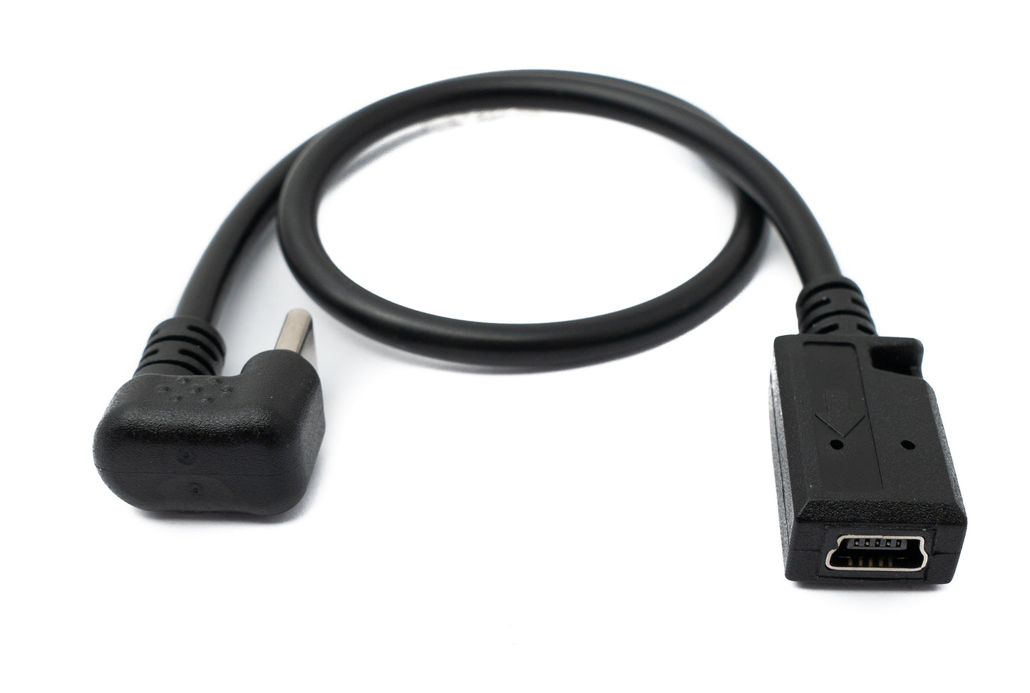 SYSTEM-S USB 3.1 U Turn 180° Cable 30 cm Type C Male to 2.0 Mini Female Angled Black